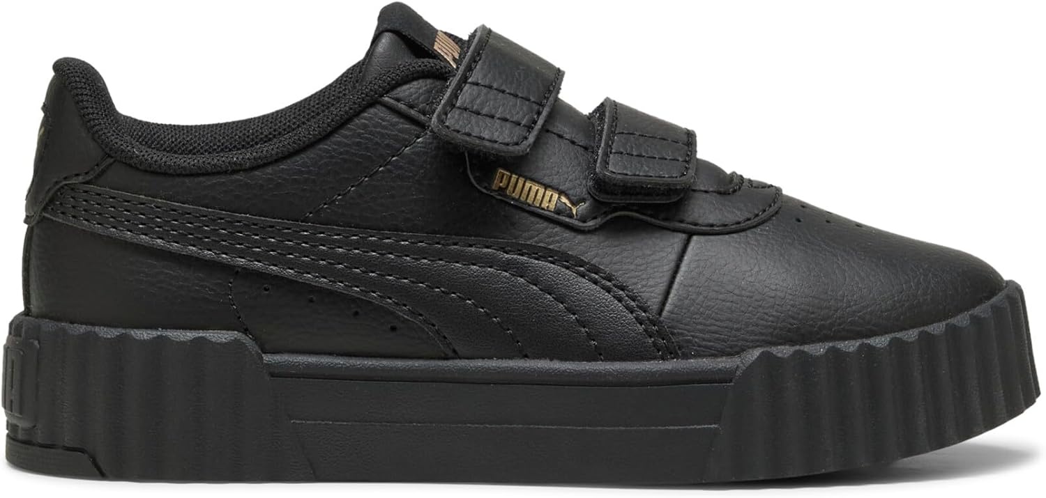 image:imagePUMA Kids Girls Carina 30 V Sneakers Shoes CasualBlackgold Ah25