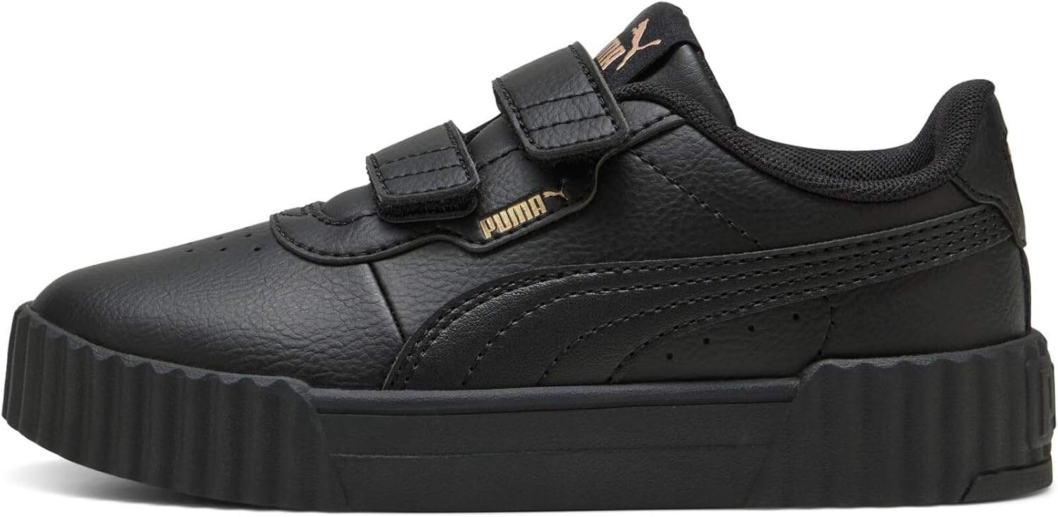 image:imagePUMA Kids Girls Carina 30 V Sneakers Shoes CasualBlackgold Ah25