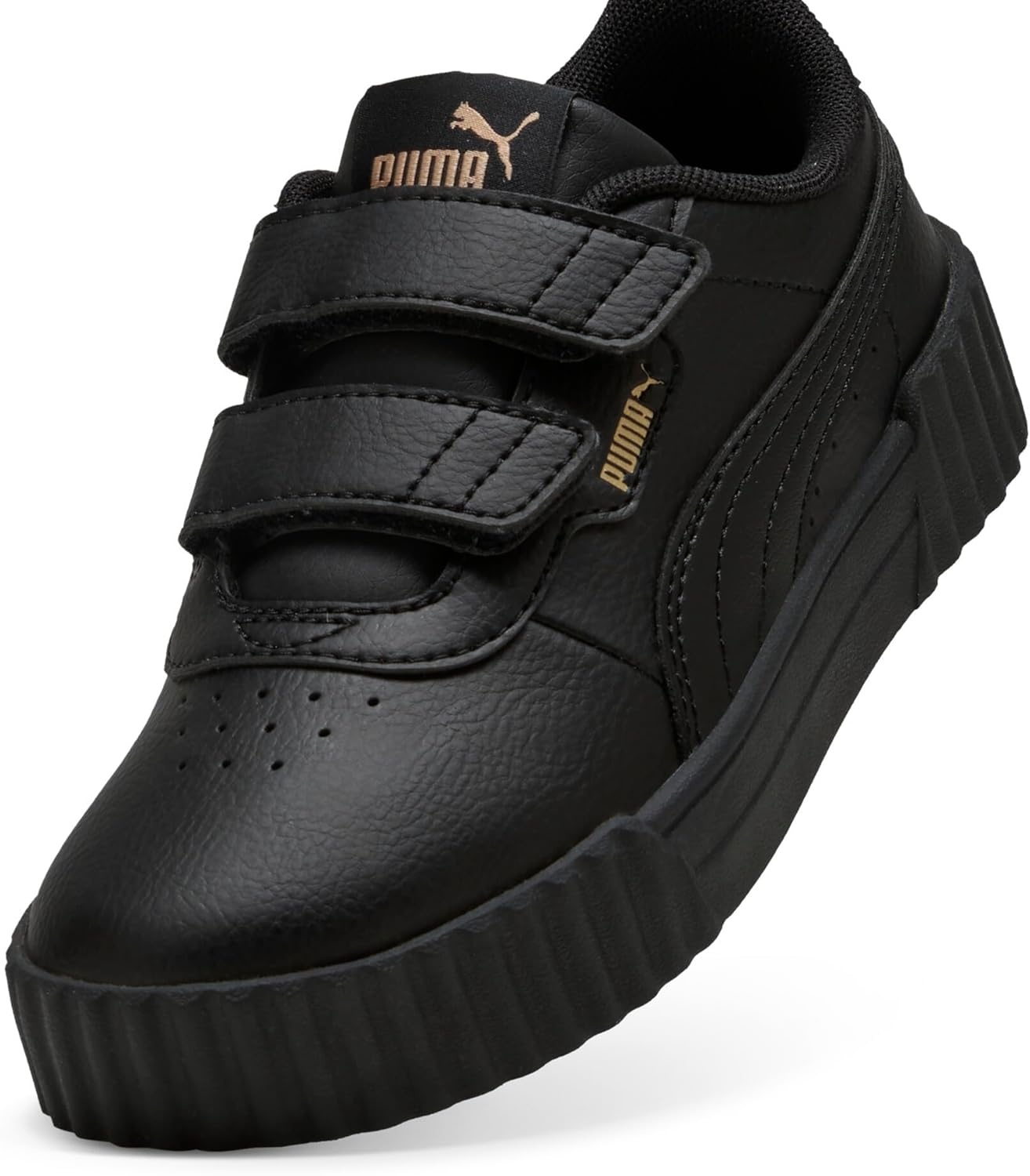 image:imagePUMA Kids Girls Carina 30 V Sneakers Shoes CasualBlackgold Ah25