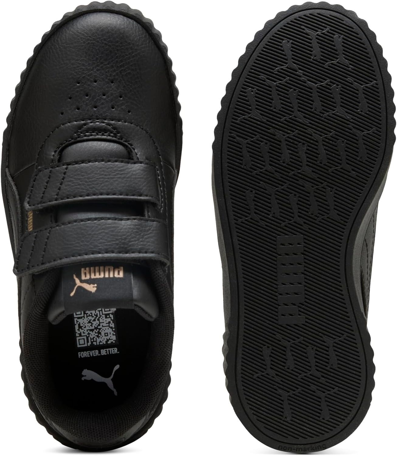 image:imagePUMA Kids Girls Carina 30 V Sneakers Shoes CasualBlackgold Ah25