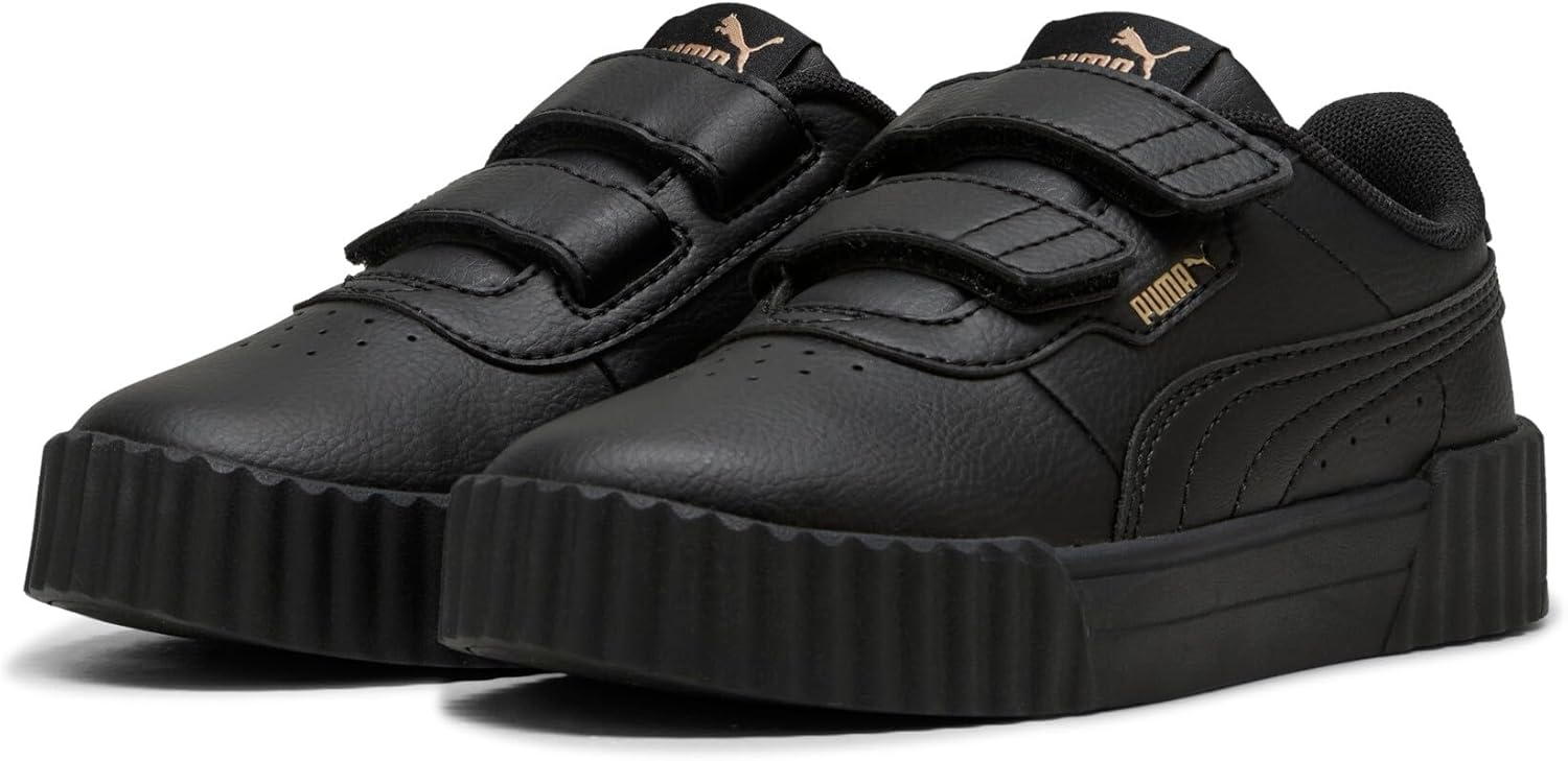 image:imagePUMA Kids Girls Carina 30 V Sneakers Shoes CasualBlackgold Ah25