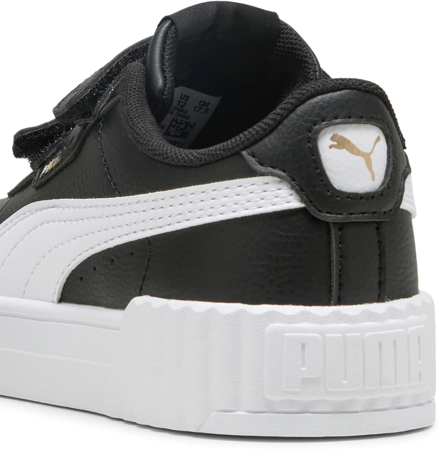 image:imagePUMA Kids Girls Carina 30 V Sneakers Shoes CasualBlackwhitegold Ah25
