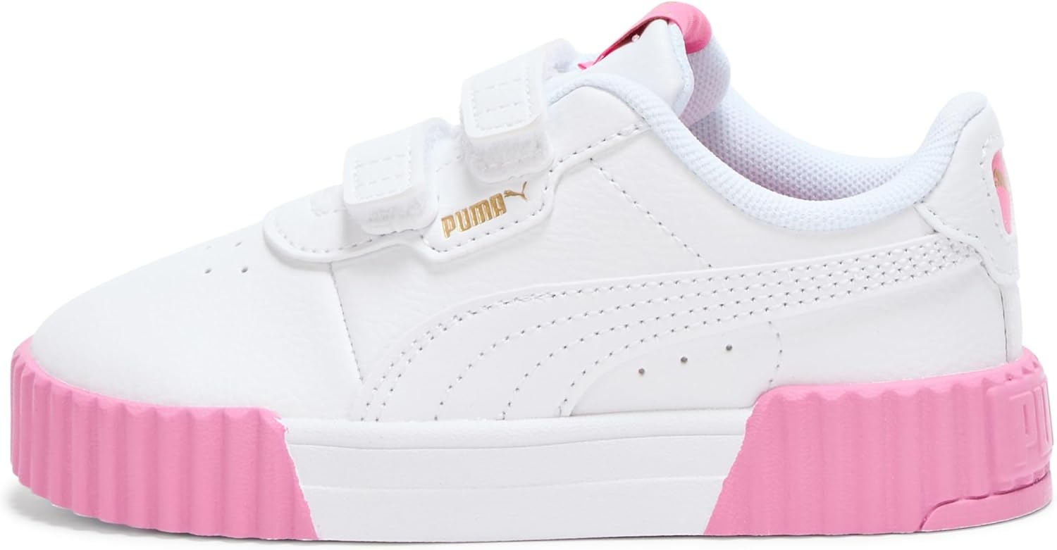 image:imagePUMA Kids Girls Carina 30 V Sneakers Shoes CasualWhitegoldposie Pink Ah25