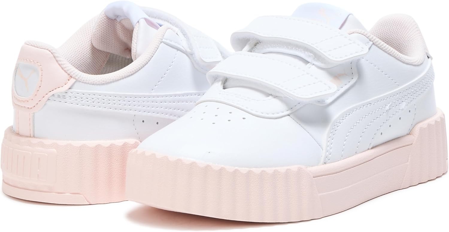 image:imagePUMA Kids Girls Carina 30 V Sneakers Shoes CasualWhitejasmine Flower Ah25