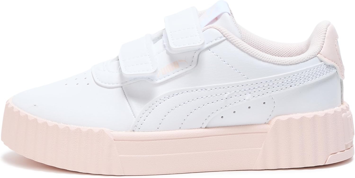 image:imagePUMA Kids Girls Carina 30 V Sneakers Shoes CasualWhitejasmine Flower Ah25