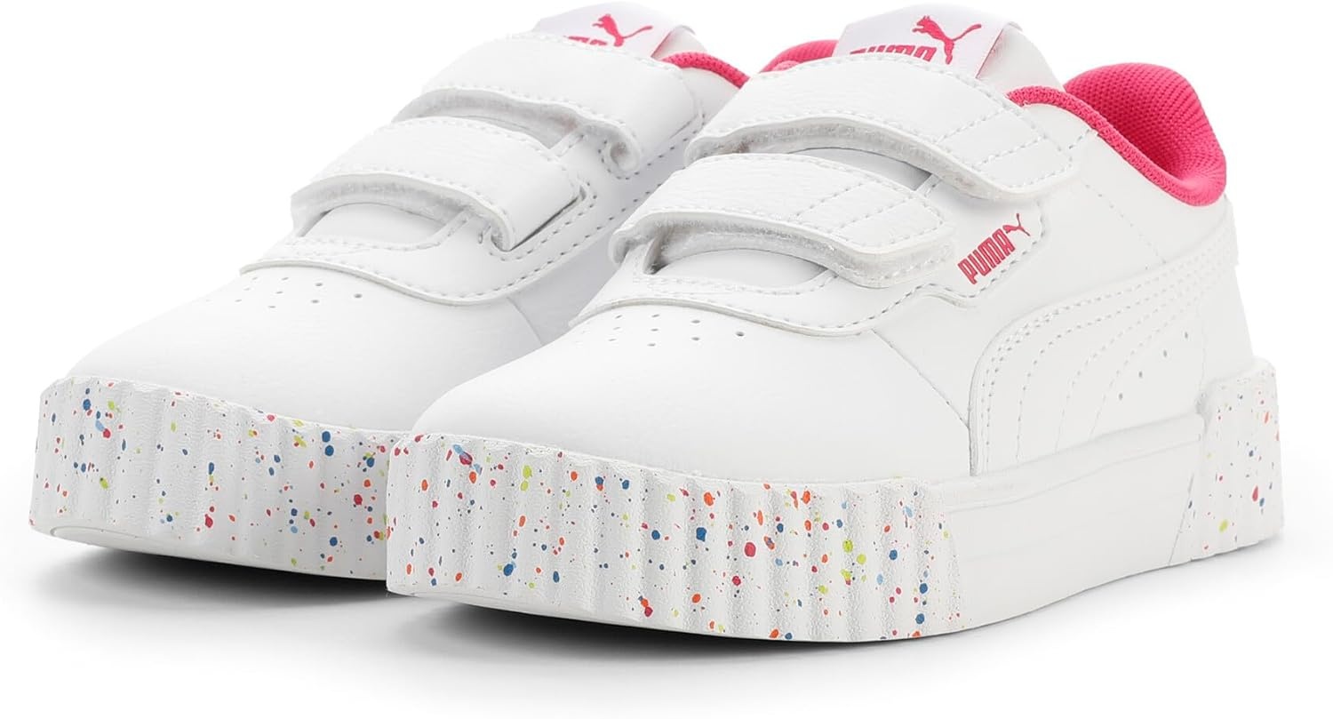 image:imagePUMA Kids Girls Carina 30 V Sneakers Shoes CasualWhitepink Ah25
