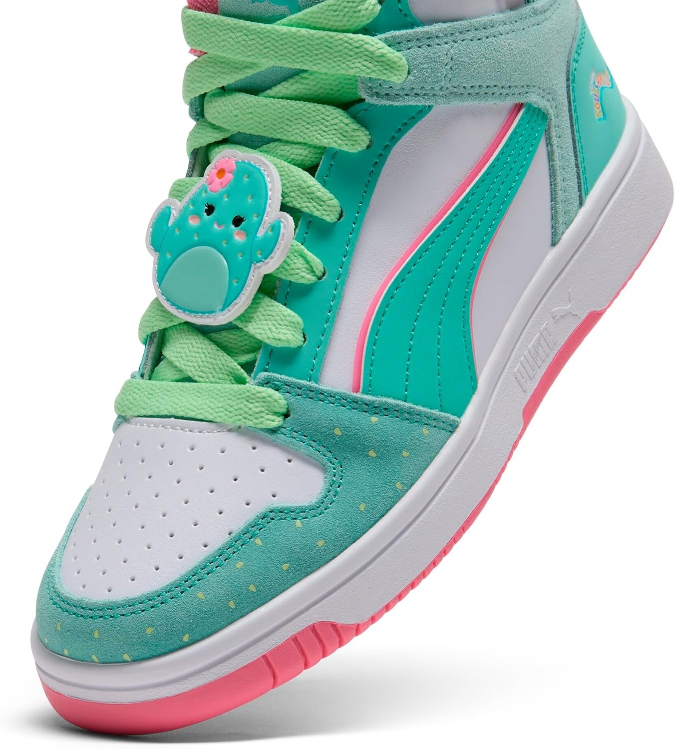 image:imagePUMA Kids Girls X Rebound Layup Graciela Mid Sneakers Shoes Casual GreenMintpuma Whitemint Melt