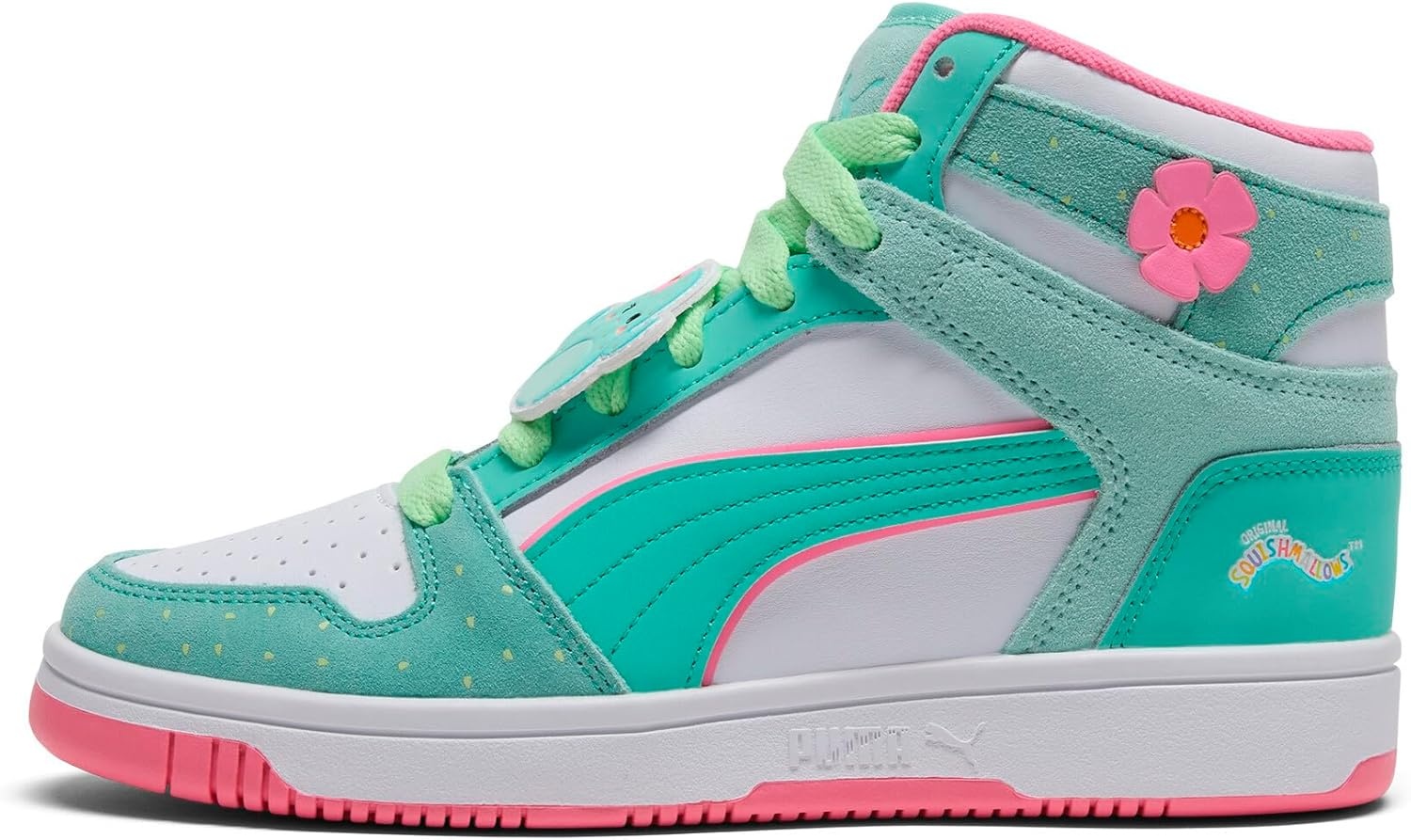 image:imagePUMA Kids Girls X Rebound Layup Graciela Mid Sneakers Shoes Casual GreenMintpuma Whitemint Melt