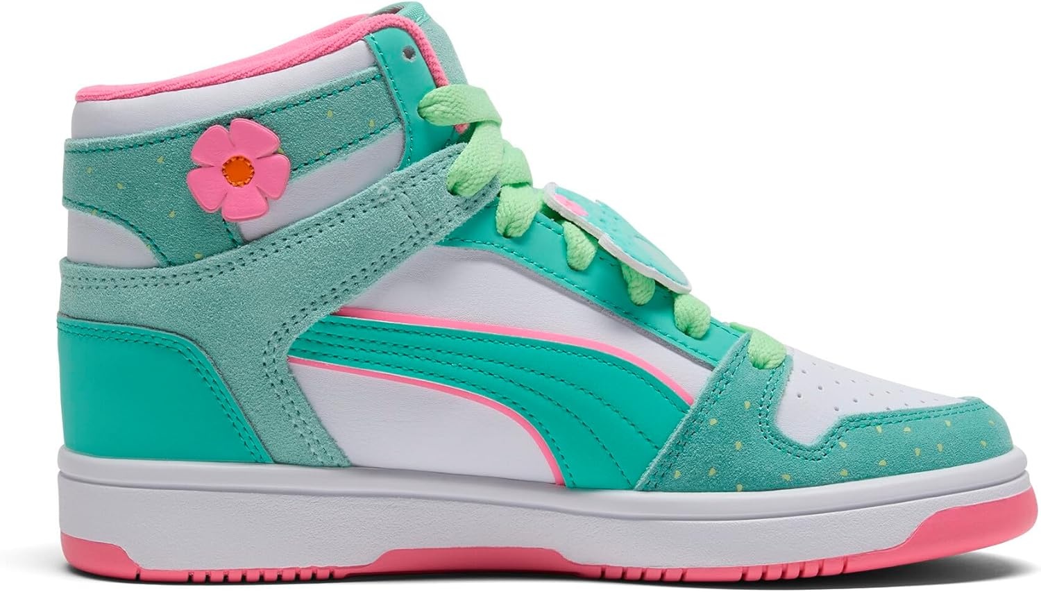 image:imagePUMA Kids Girls X Rebound Layup Graciela Mid Sneakers Shoes Casual GreenMintpuma Whitemint Melt