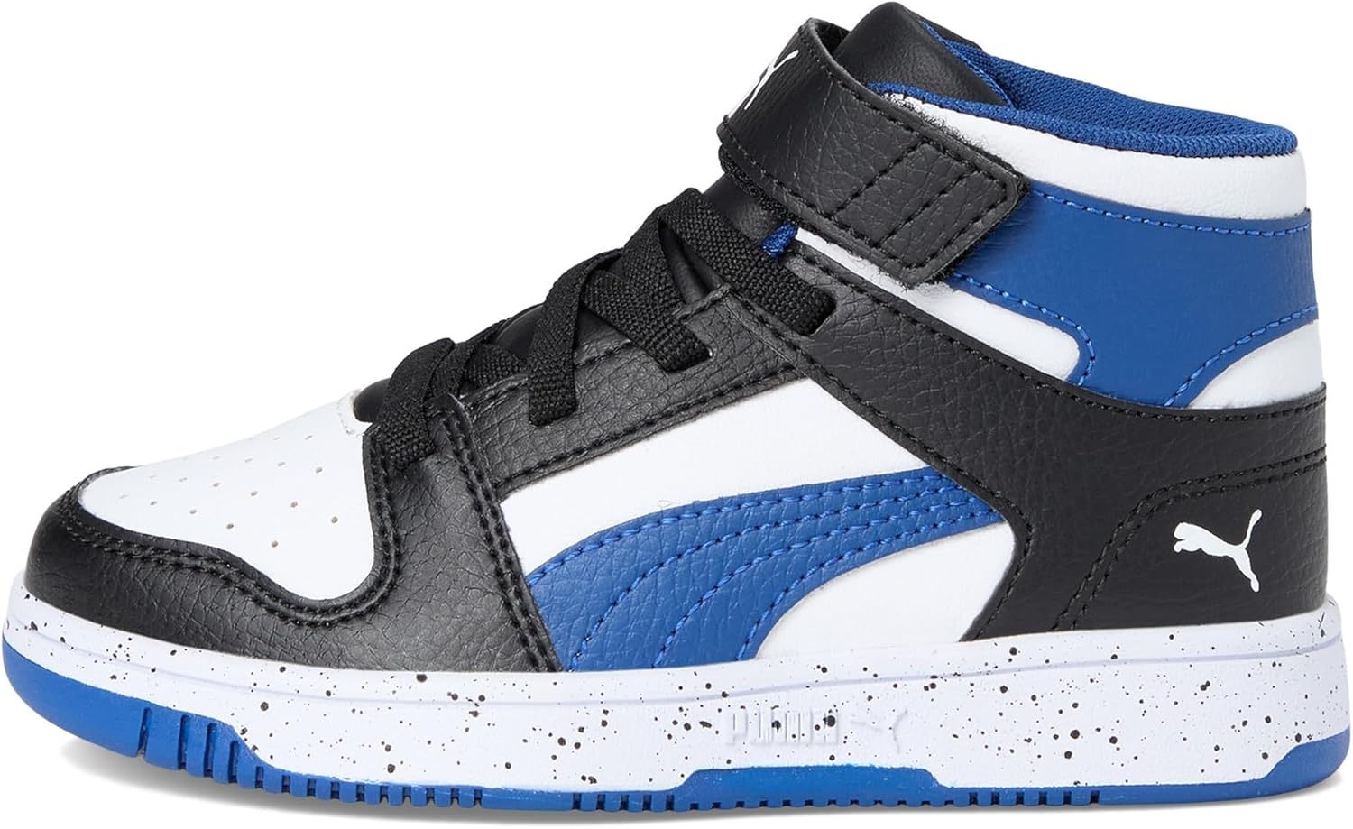 image:imagePUMA Kids Rebound Layup Mid Hook and Loop SneakersBlackpro Bluewhite Ah25