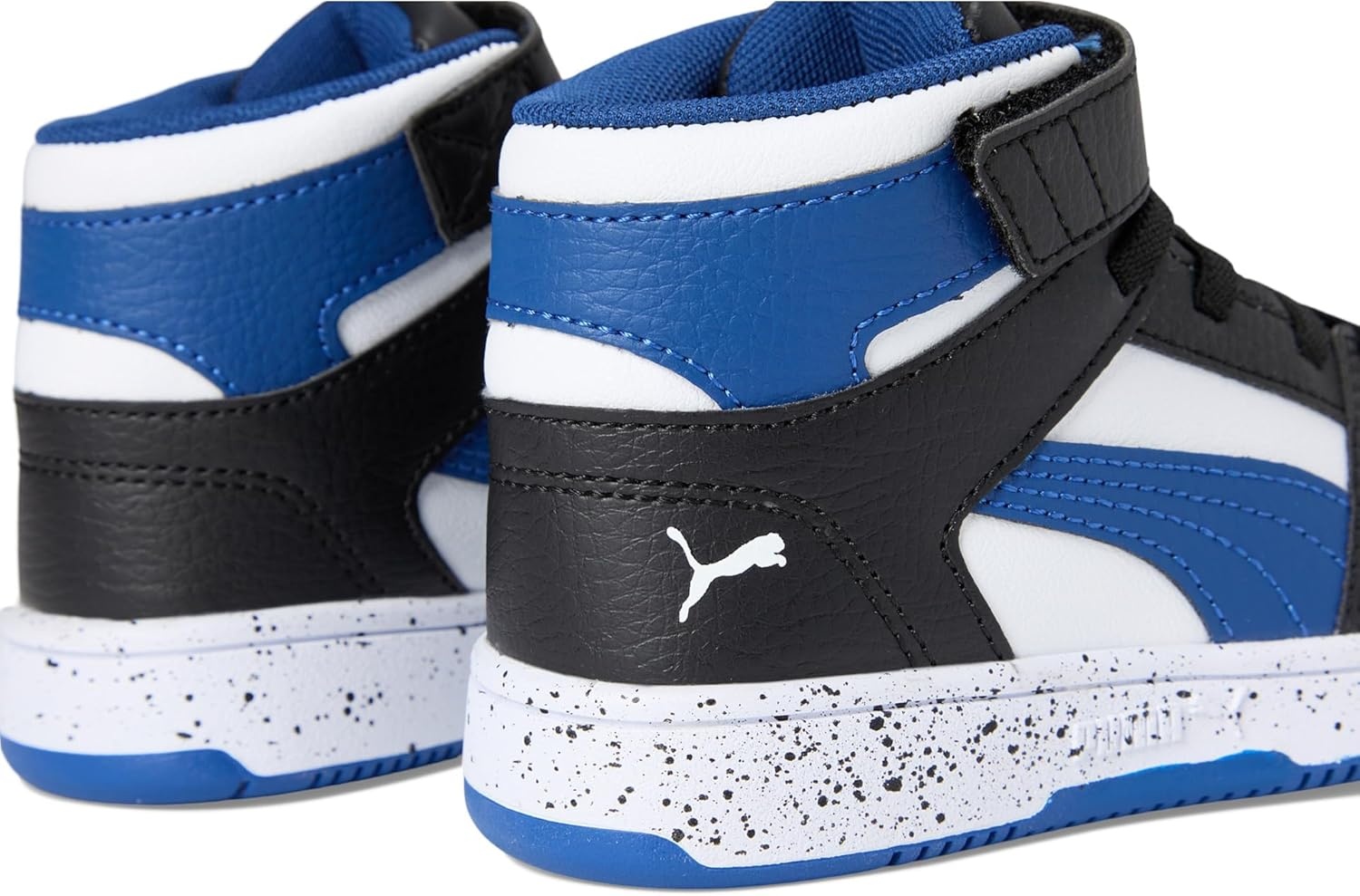 image:imagePUMA Kids Rebound Layup Mid Hook and Loop SneakersBlackpro Bluewhite Ah25