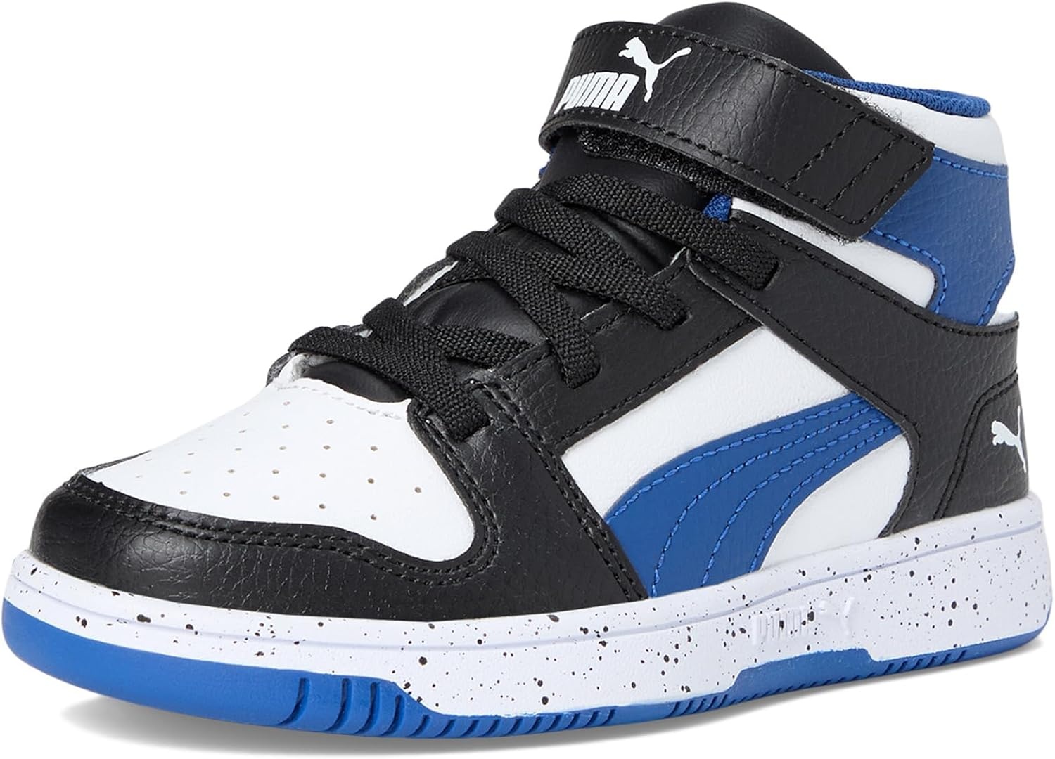 image:imagePUMA Kids Rebound Layup Mid Hook and Loop SneakersBlackpro Bluewhite Ah25