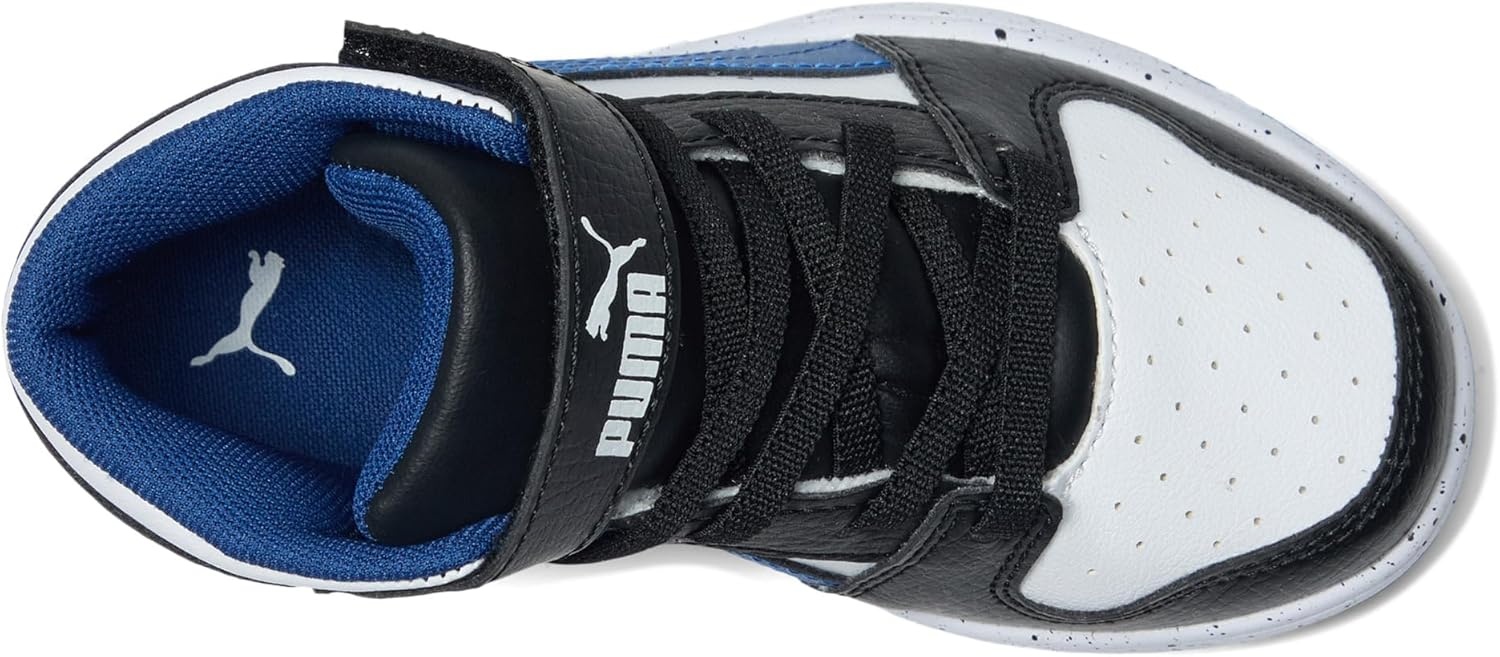 image:imagePUMA Kids Rebound Layup Mid Hook and Loop SneakersBlackpro Bluewhite Ah25