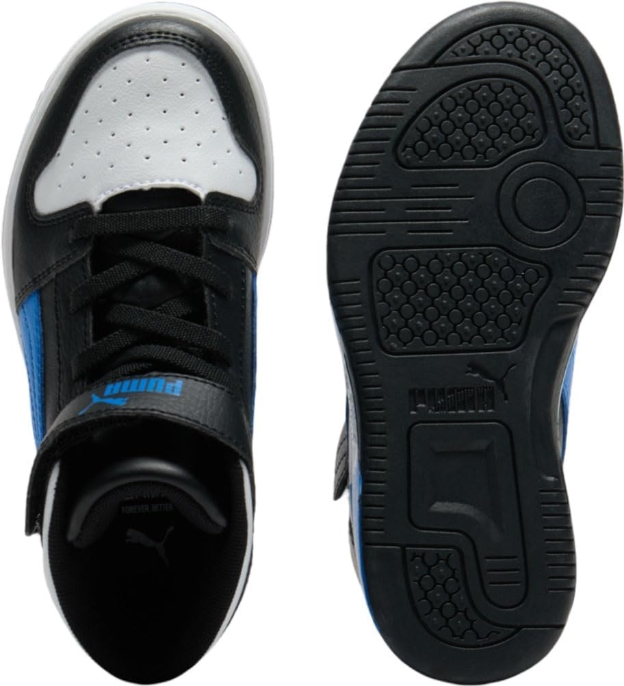 image:imagePUMA Kids Rebound Layup Mid Hook and Loop SneakersBlackroyal Bluewhite Ss25