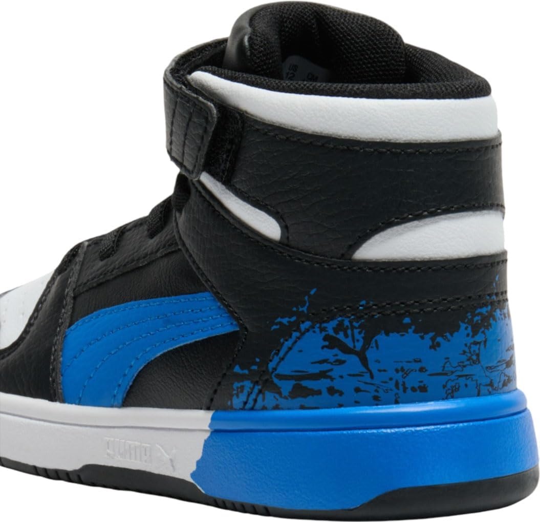 image:imagePUMA Kids Rebound Layup Mid Hook and Loop SneakersBlackroyal Bluewhite Ss25