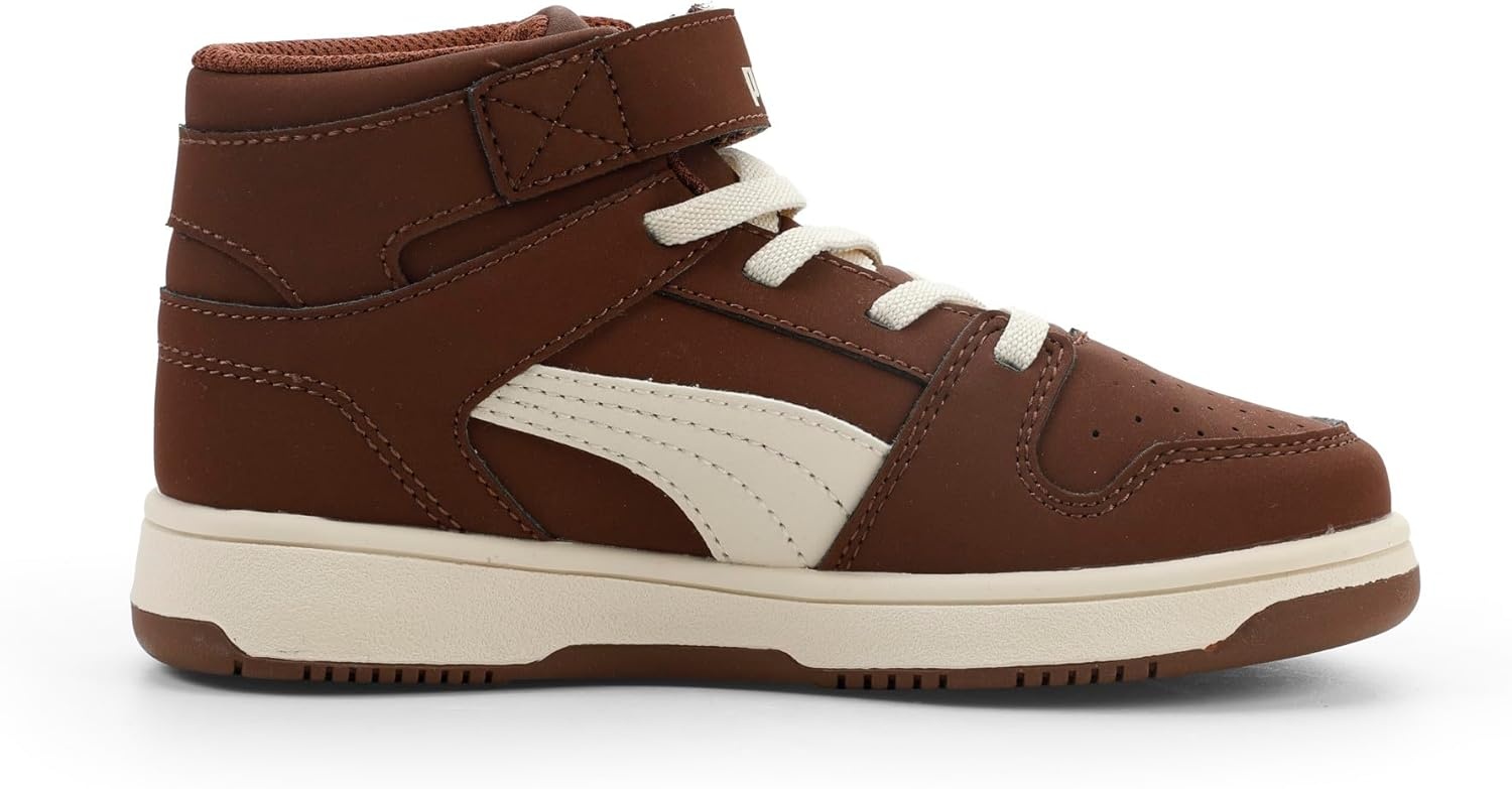 image:imagePUMA Kids Rebound Layup Mid Hook and Loop SneakersChocotartalpine Snow