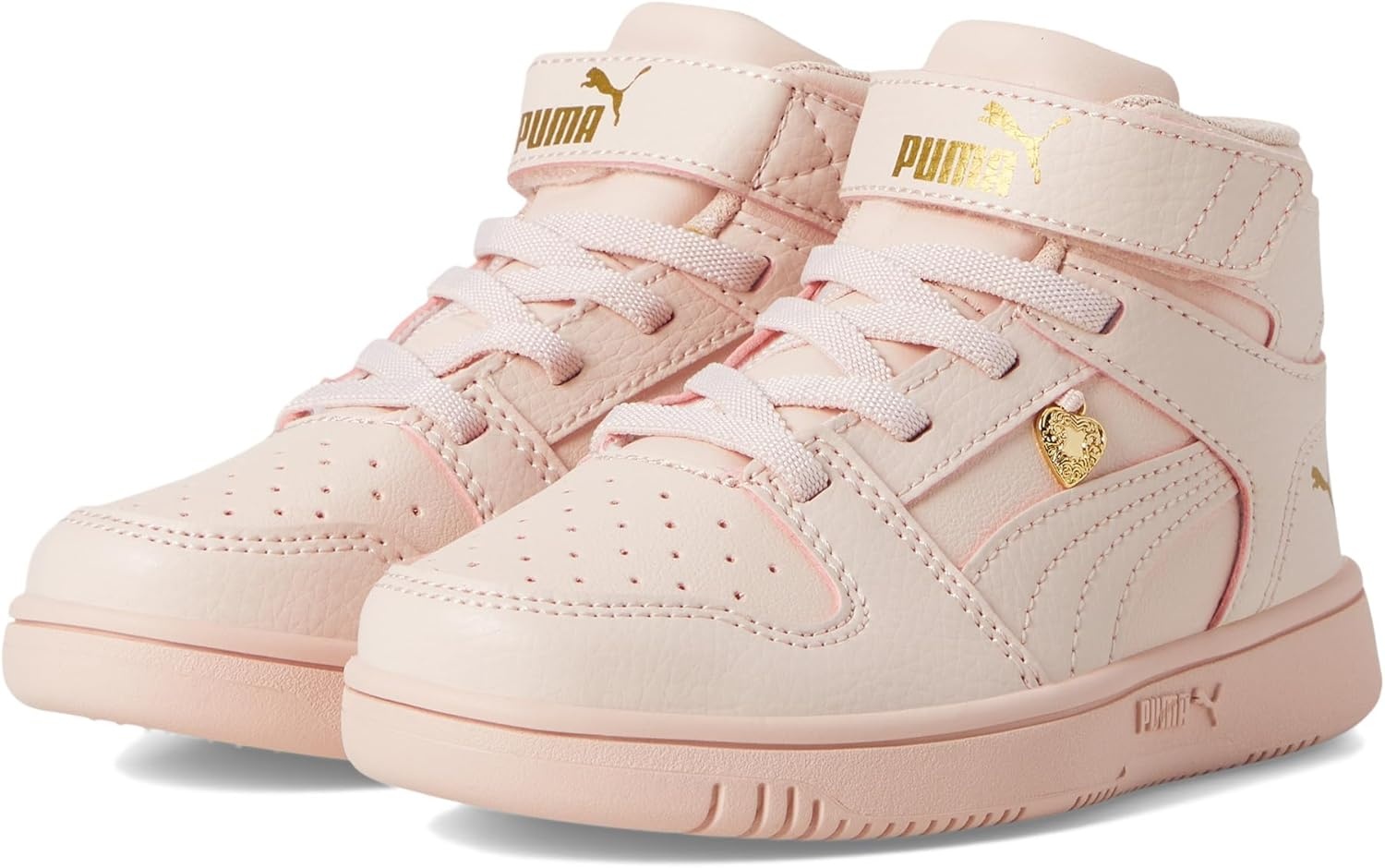 image:imagePUMA Kids Rebound Layup Mid Hook and Loop SneakersIsland Pinkgold