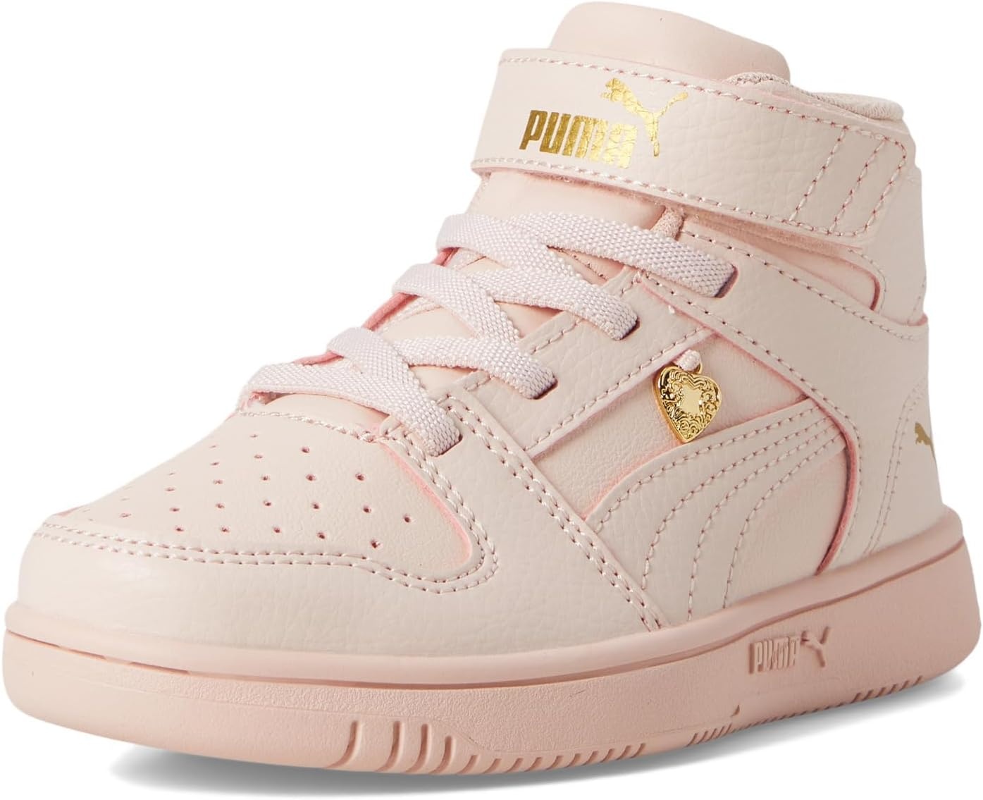 image:imagePUMA Kids Rebound Layup Mid Hook and Loop SneakersIsland Pinkgold