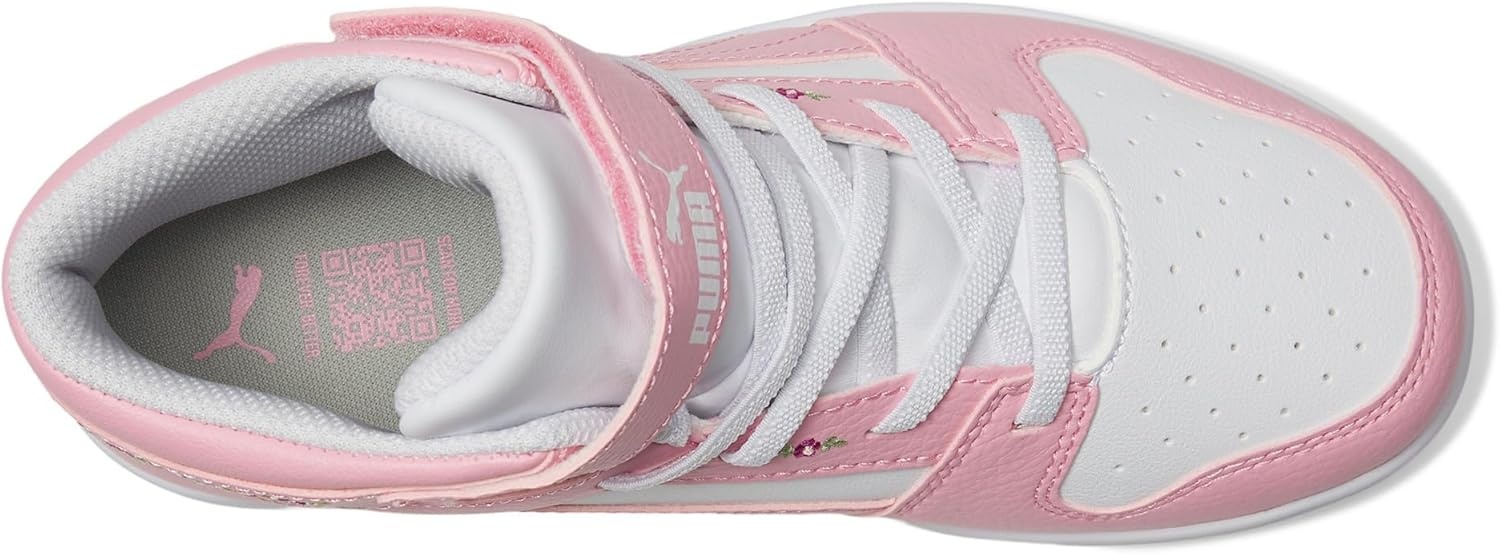 image:imagePUMA Kids Rebound Layup Mid Hook and Loop SneakersPink LilacPuma White