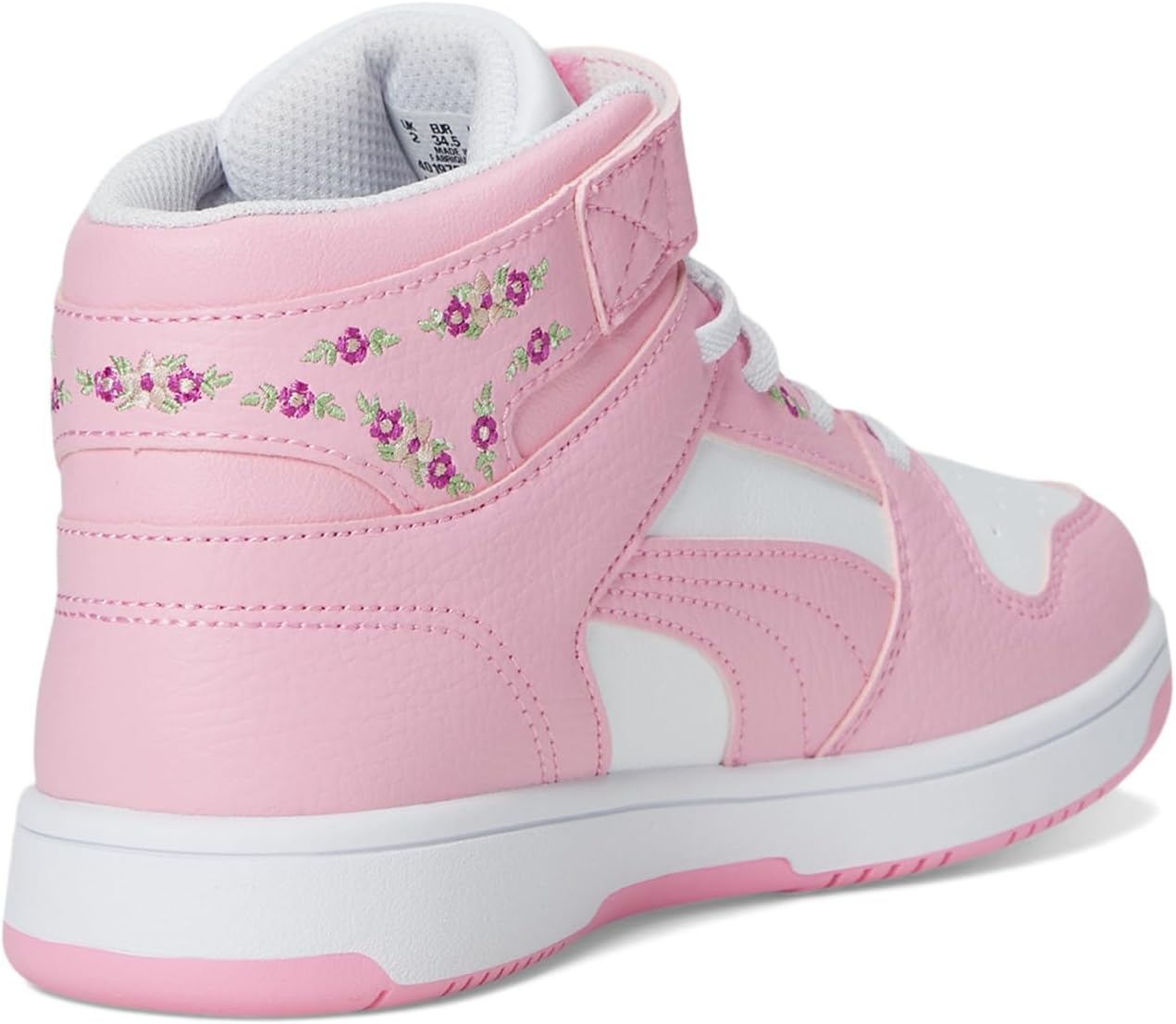 image:imagePUMA Kids Rebound Layup Mid Hook and Loop SneakersPink LilacPuma White