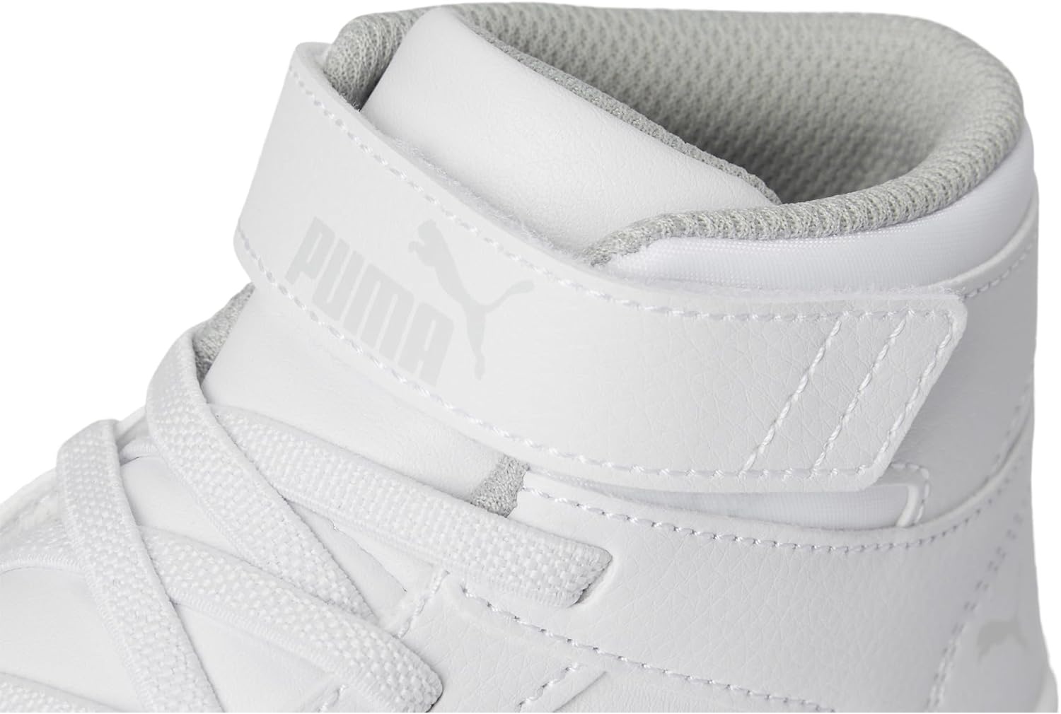 image:imagePUMA Kids Rebound Layup Mid Hook and Loop SneakersPuma WhiteGray Violet