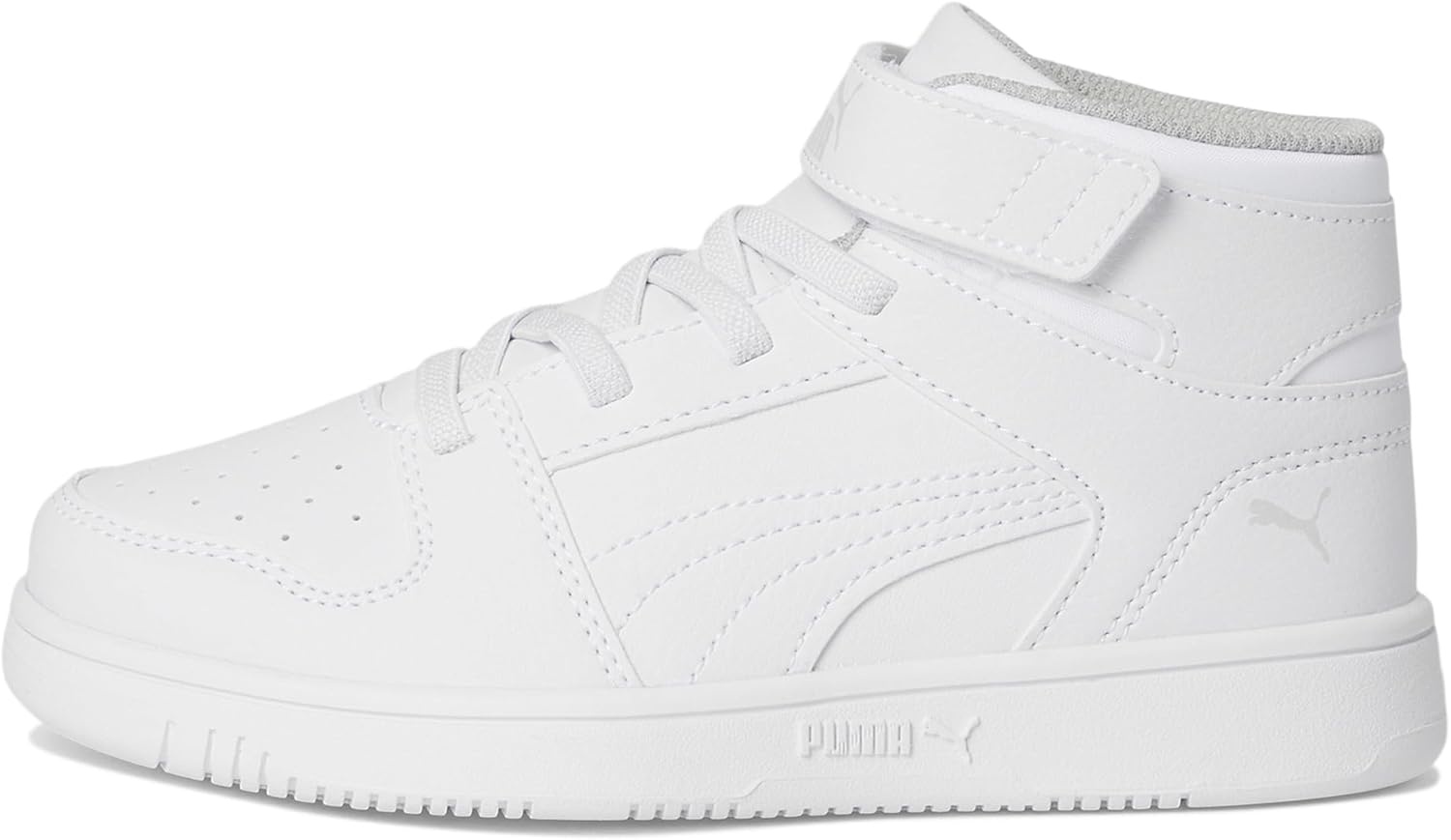 image:imagePUMA Kids Rebound Layup Mid Hook and Loop SneakersPuma WhiteGray Violet