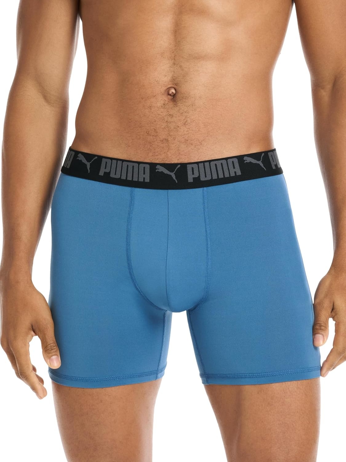 image:imagePUMA Mens 5 Pack Performance Boxer BriefsBlackBlueGrey