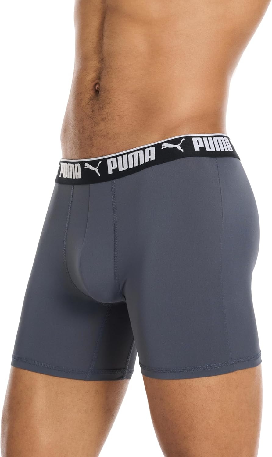 image:imagePUMA Mens 5 Pack Performance Boxer BriefsBlackGrey