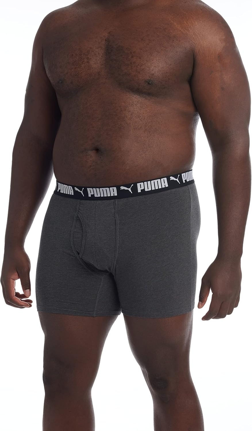 image:imagePUMA Mens Big amp Tall 3 Pack Cotton Stretch Boxer BriefsPuma BlackHeather Grey