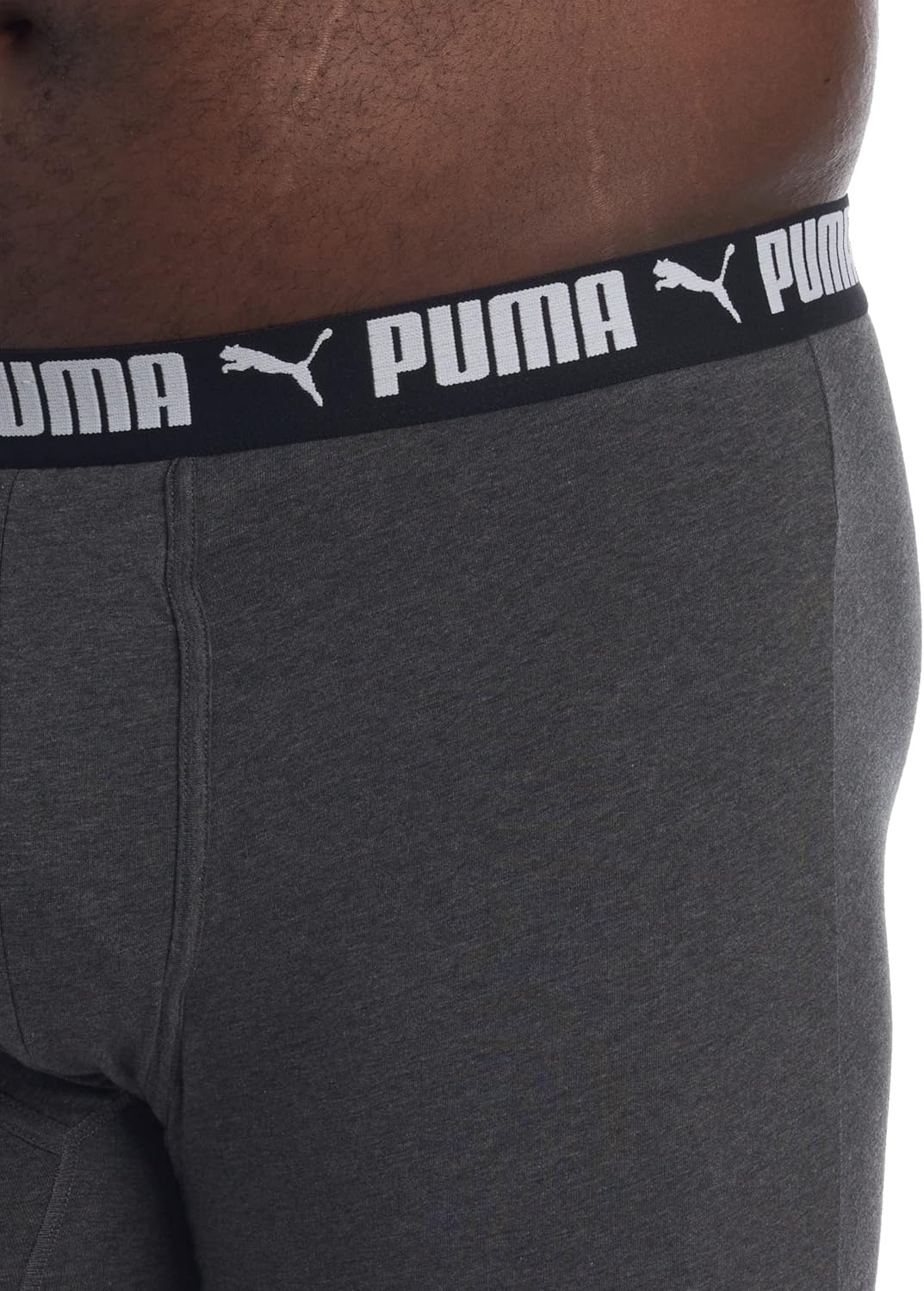 image:imagePUMA Mens Big amp Tall 3 Pack Cotton Stretch Boxer BriefsPuma BlackHeather Grey