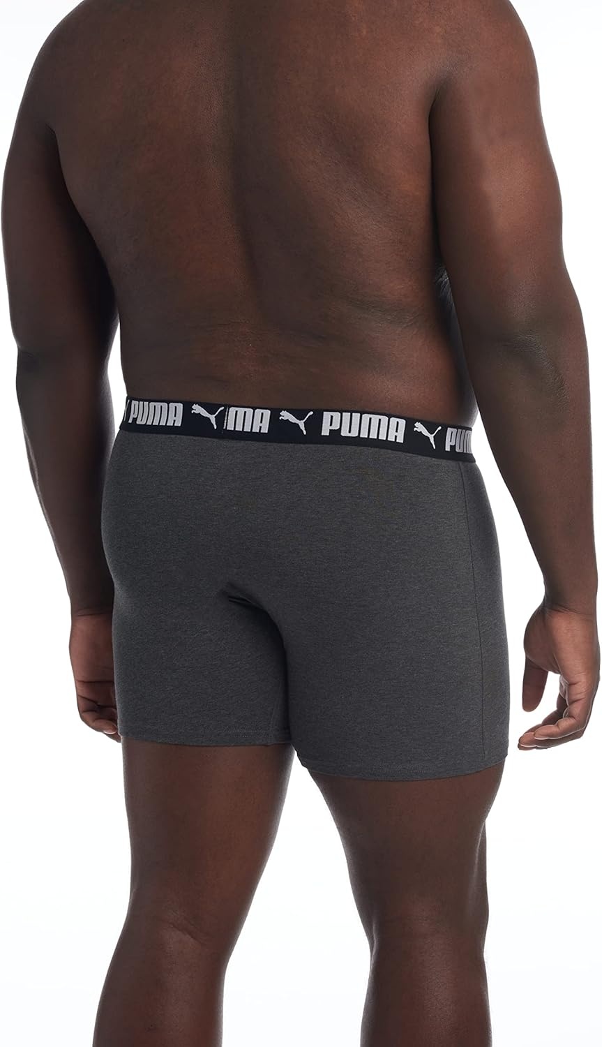 image:imagePUMA Mens Big amp Tall 3 Pack Cotton Stretch Boxer BriefsPuma BlackHeather Grey