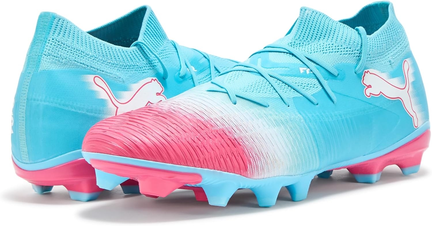 image:imagePUMA Mens Future 8 Match Firm GroundArtificial Ground Soccer Cleats WhiteHero Bluewhitesunset Pink Ah25