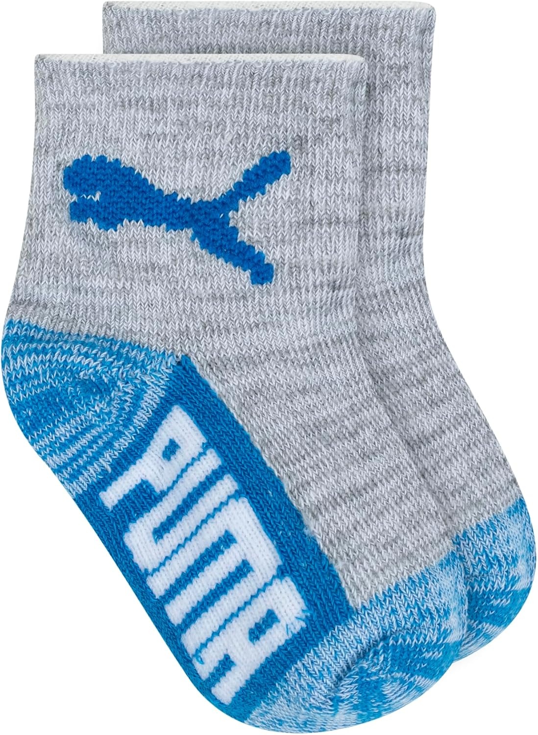image:imagePUMA Unisex Baby 6pack Infant Anklet Socks Extra Cushion amp ComforttoeGreyBlue
