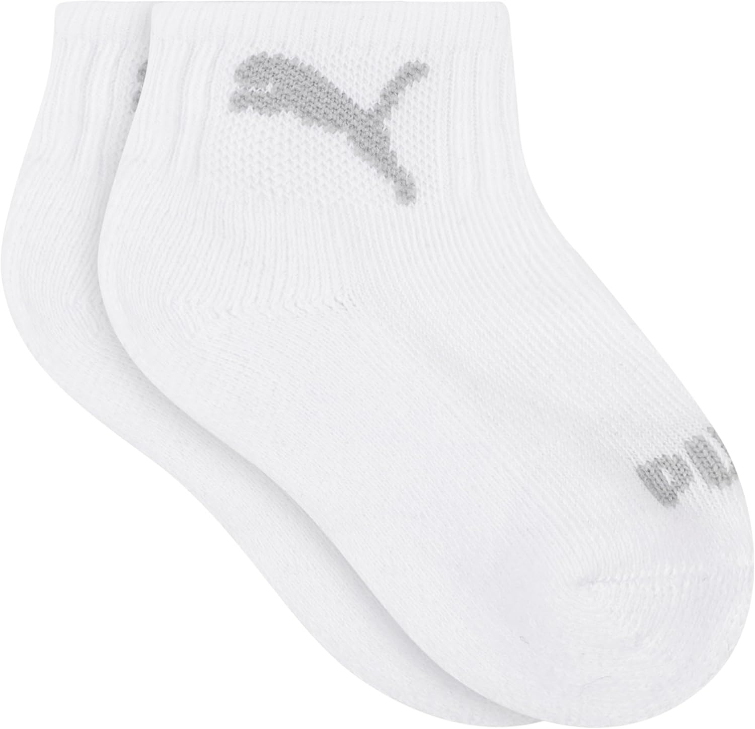 image:imagePUMA Unisex Baby 6pack Infant Anklet Socks Extra Cushion amp ComforttoeLight Heather GreyWhiteBlack