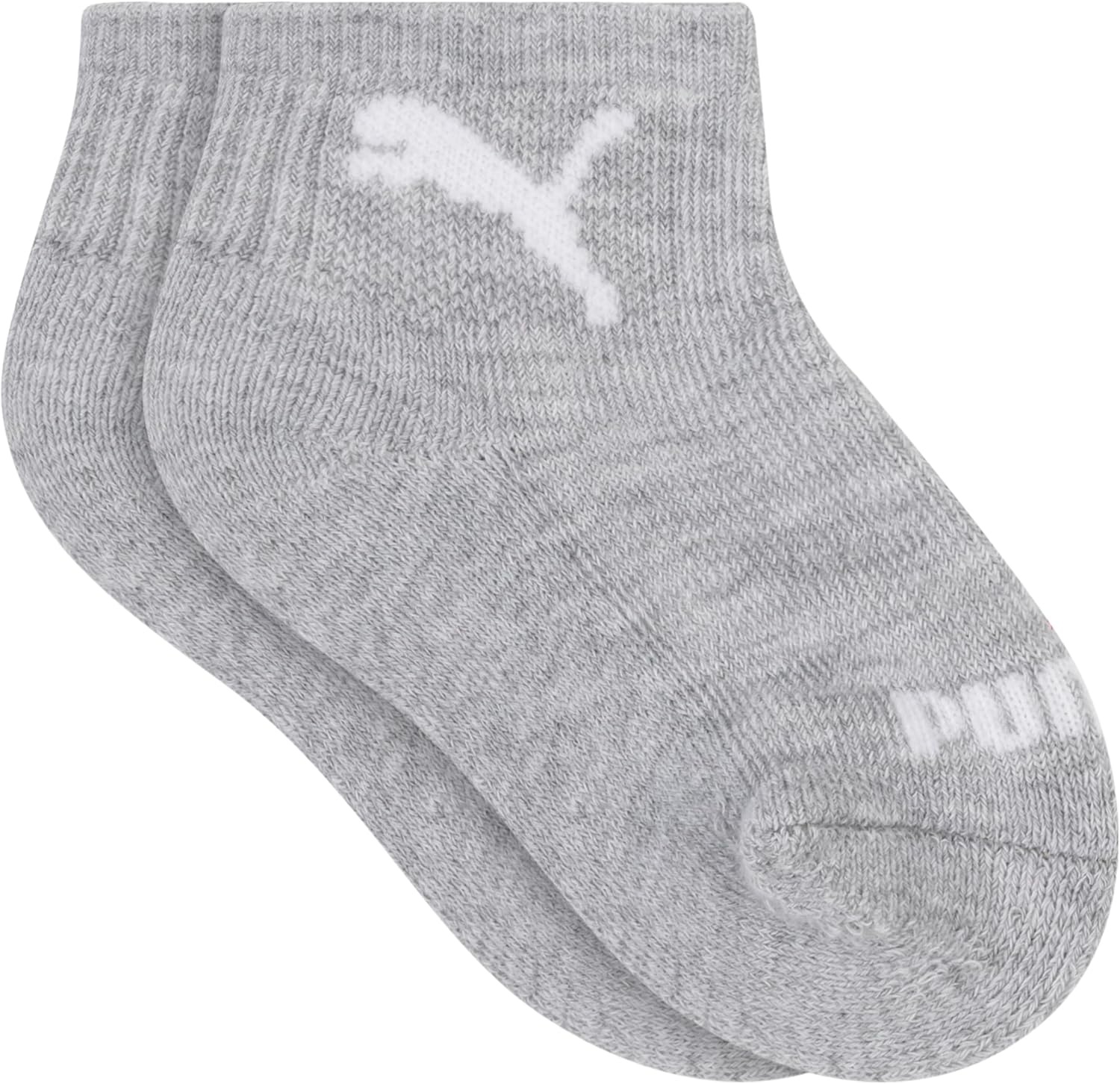 image:imagePUMA Unisex Baby 6pack Infant Anklet Socks Extra Cushion amp ComforttoeLight Heather GreyWhiteBlack