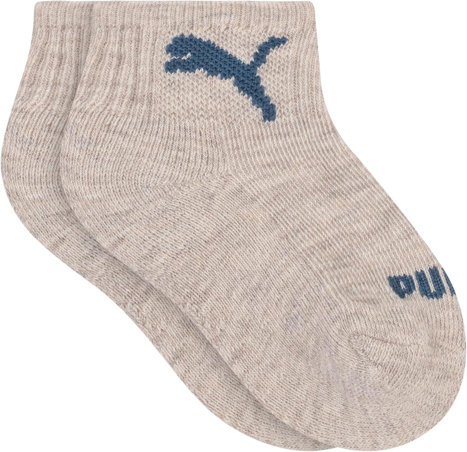 image:imagePUMA Unisex Baby 6pack Infant Anklet Socks Extra Cushion amp ComforttoeWhiteGreen MoonOatmealNavy Heather