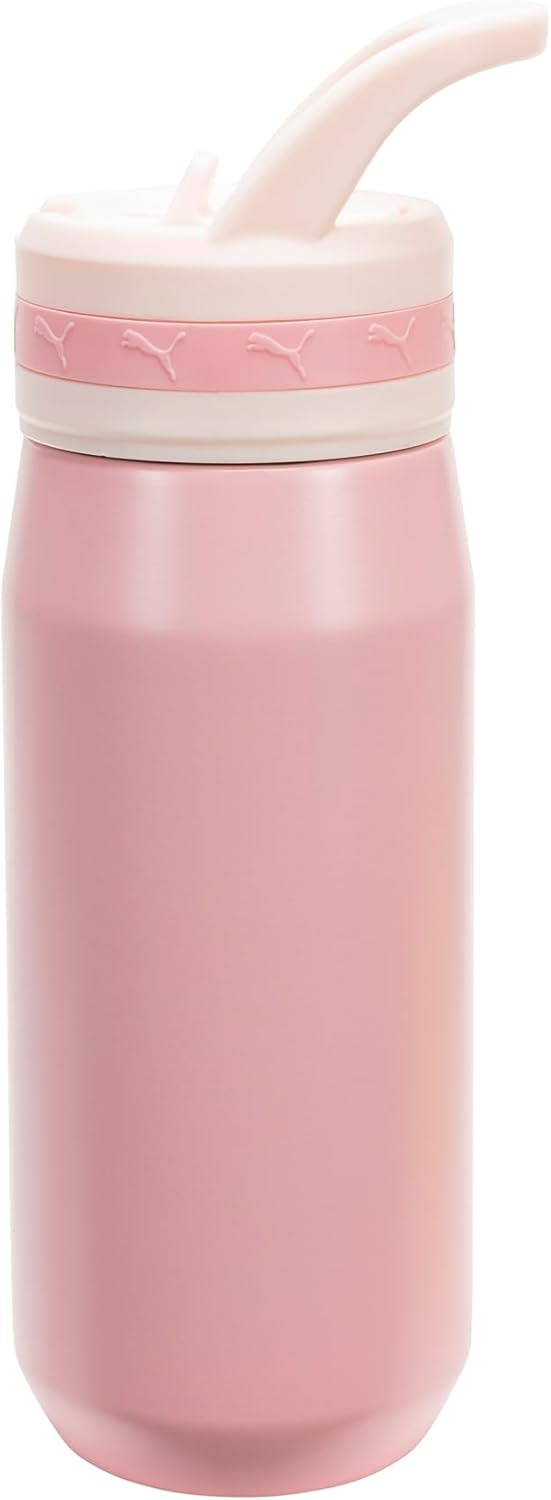 image:imagePUMA unisexadult 18oz Insulated Stainless Steel Water Bottle With Straw amp Carry HandlePinkscapeJasmine Flower