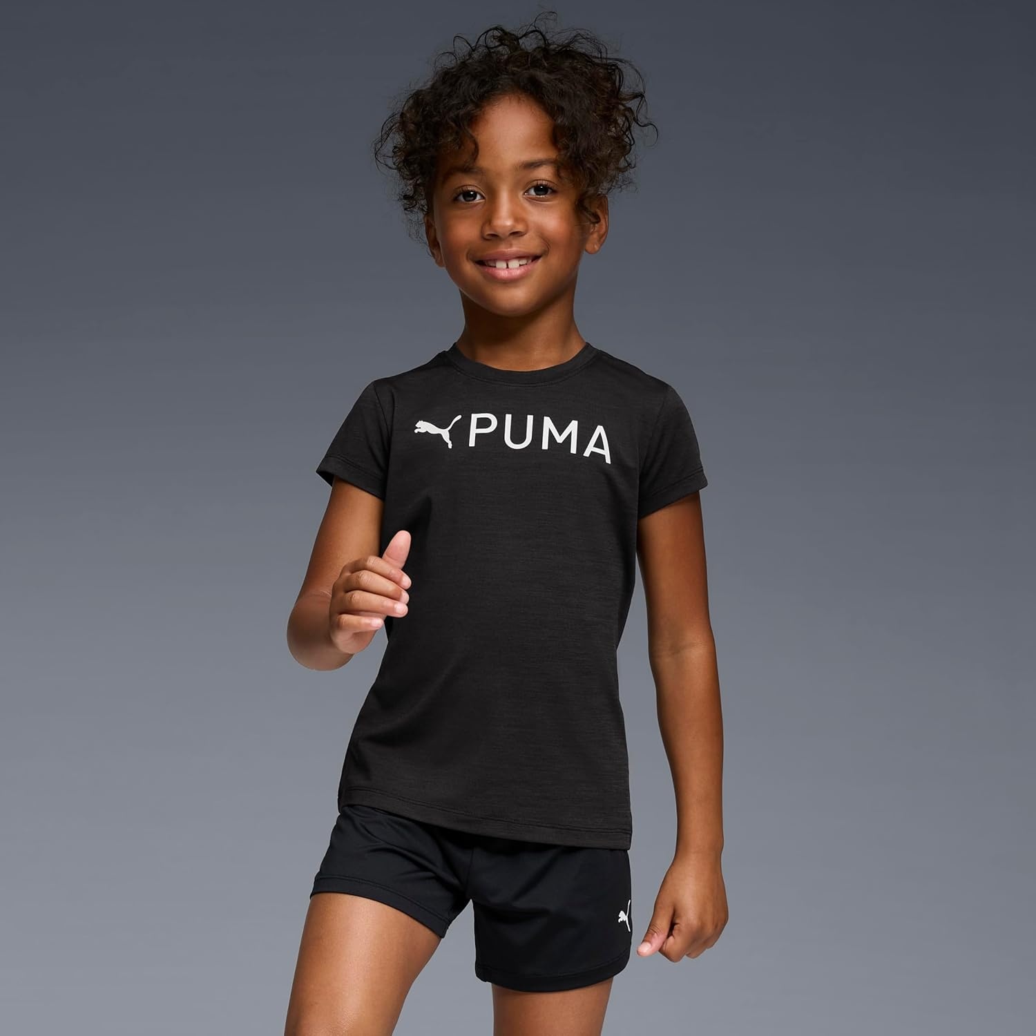 image:imagePuma Girls Active Essentials Short Sleeve Performance TShirtBlackGrey