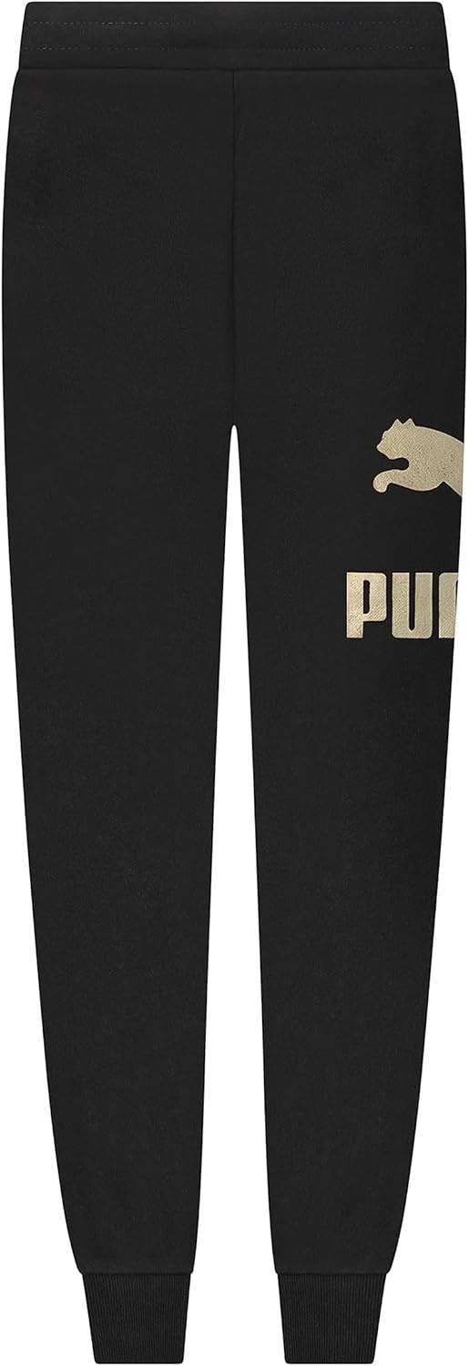 image:imagePuma Girls Core Logo Jogger Fleece Lined Elastic Waistband Pull on PantPuma Black