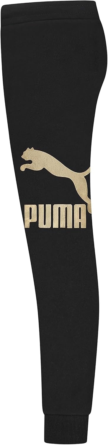 image:imagePuma Girls Core Logo Jogger Fleece Lined Elastic Waistband Pull on PantPuma Black