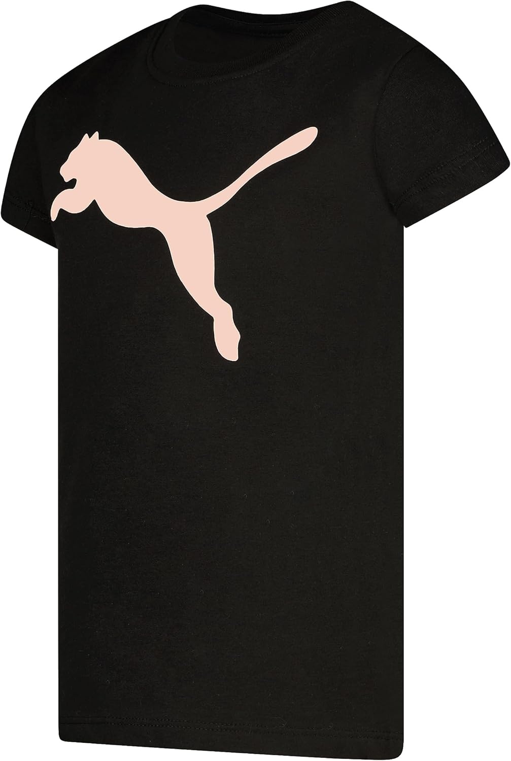 image:imagePuma Girls Core Logo Short Sleeve TShirt Crewneck Soft and LightweightBlack Cat
