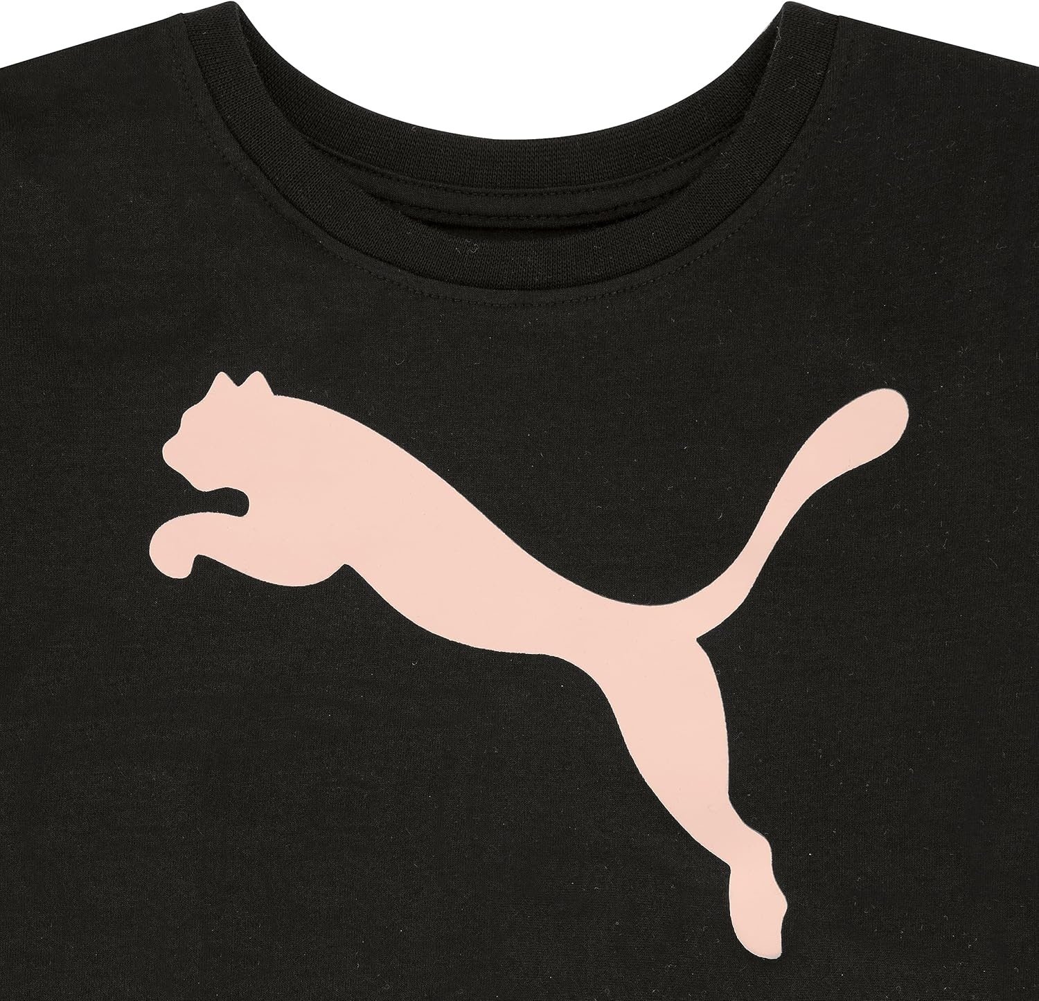 image:imagePuma Girls Core Logo Short Sleeve TShirt Crewneck Soft and LightweightBlack Cat