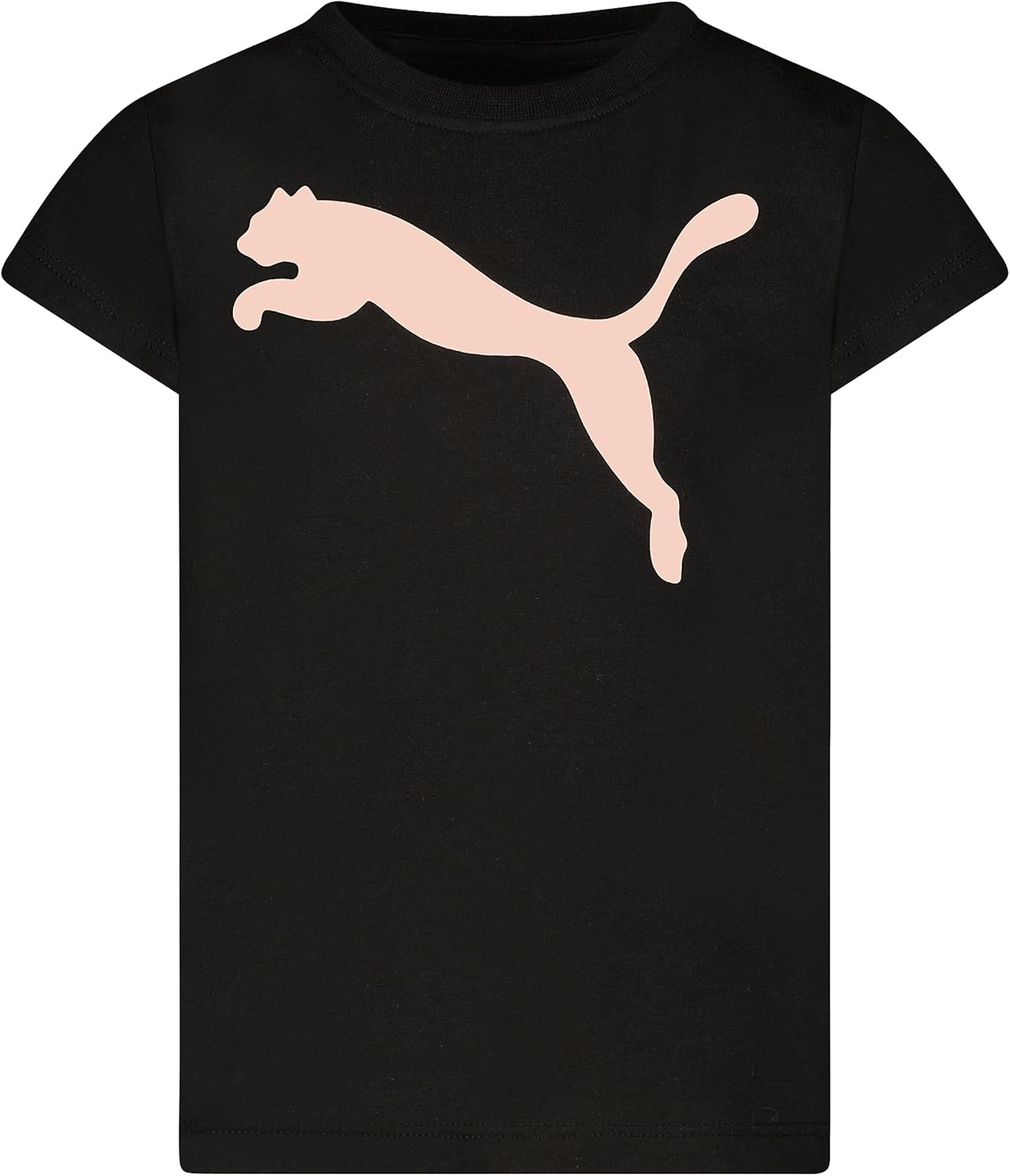 image:imagePuma Girls Core Logo Short Sleeve TShirt Crewneck Soft and LightweightBlack Cat
