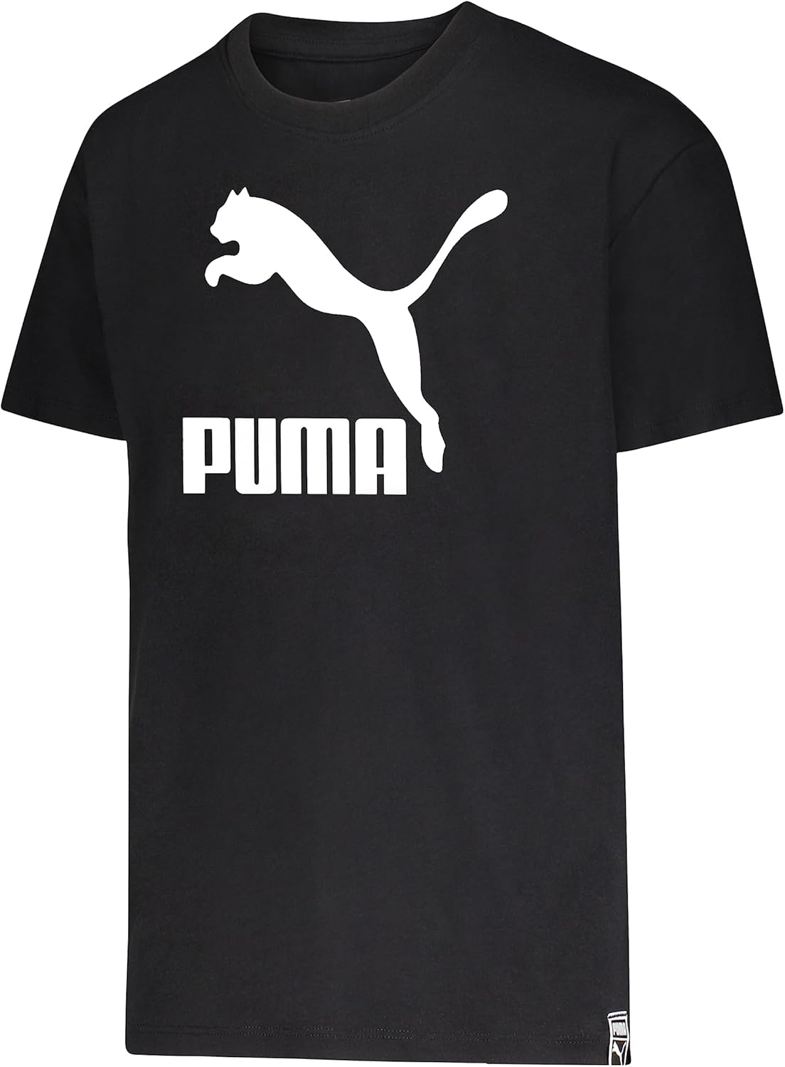 image:imagePuma Girls Core Logo Short Sleeve TShirt Crewneck Soft and LightweightBlackWhite
