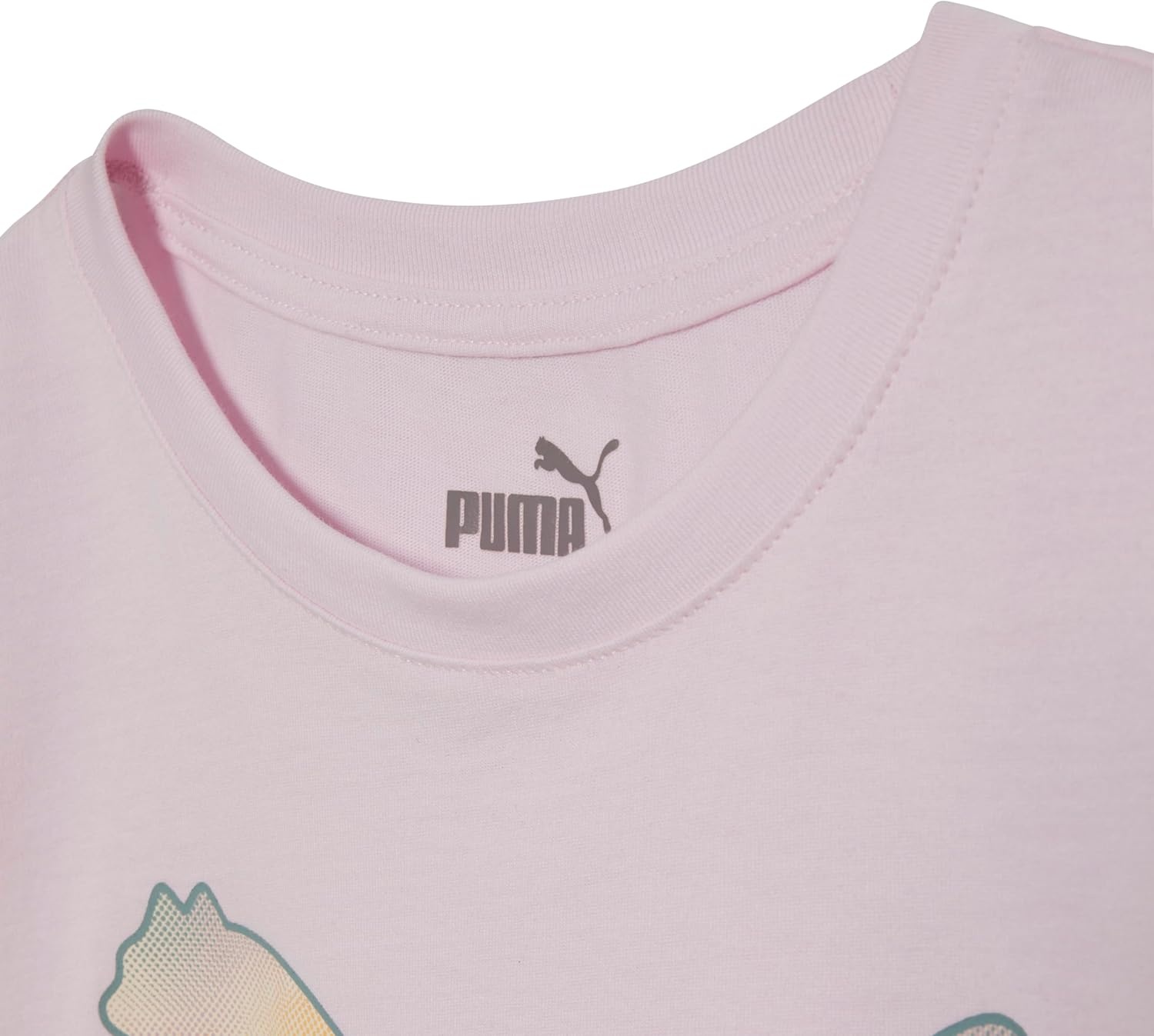 image:imagePuma Girls Core Logo Short Sleeve TShirt Crewneck Soft and LightweightWhisp of Pink