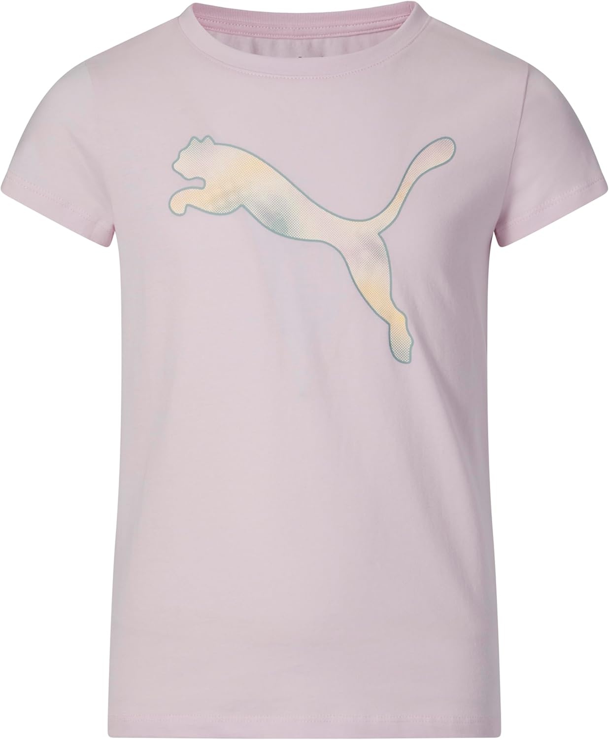 image:imagePuma Girls Core Logo Short Sleeve TShirt Crewneck Soft and LightweightWhisp of Pink