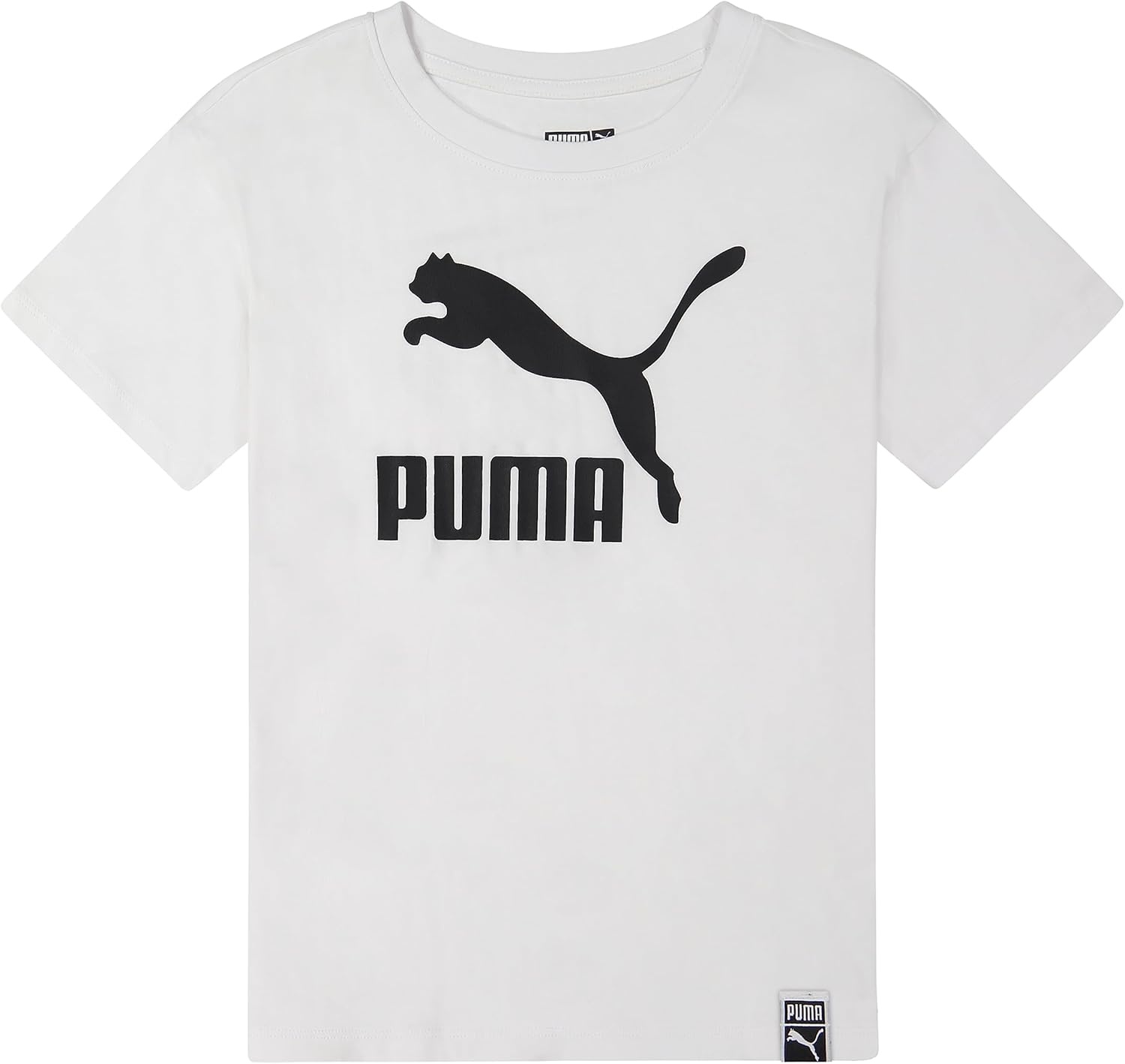 image:imagePuma Girls Core Logo Short Sleeve TShirt Crewneck Soft and LightweightWhite Traditional