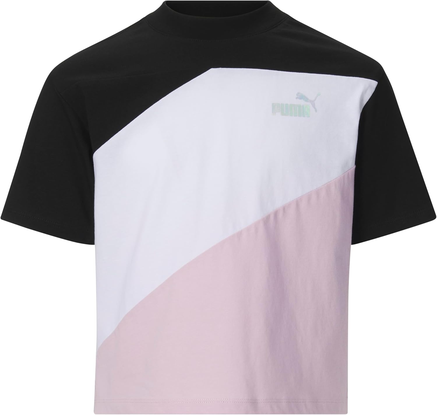 image:imagePuma Girls Short Sleeve TShirt Fashion Prints amp Colors Soft and ComfortableBlackPurple