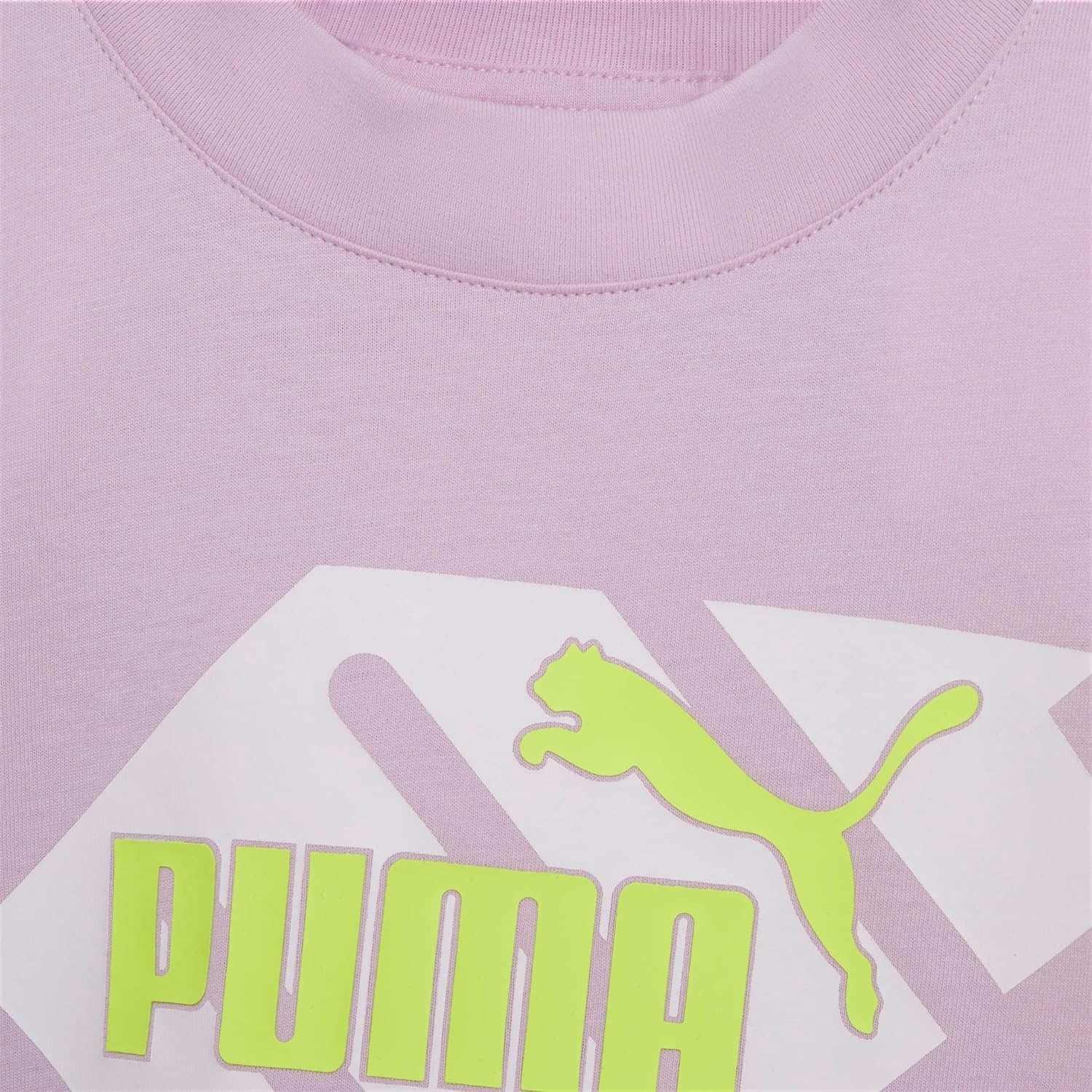image:imagePuma Girls Short Sleeve TShirt Fashion Prints amp Colors Soft and ComfortablePurpleWhite