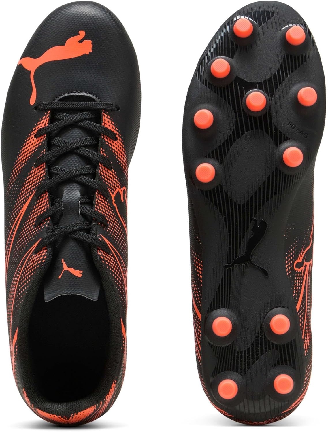 image:imagePuma Mens Attacanto Firm Artificial Ground Soccer CleatPuma Black Glowing Red